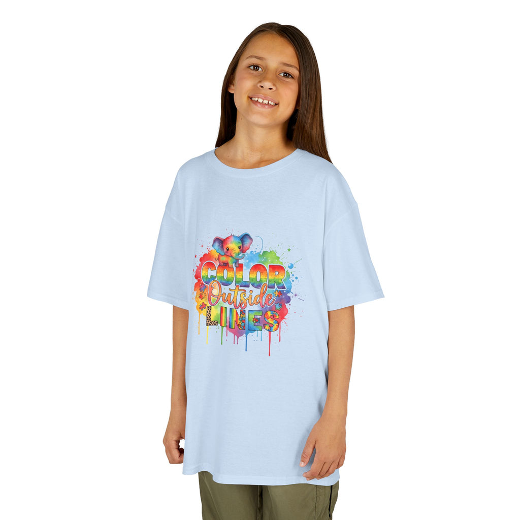 Kids T-Shirt — Color Outside the Lines Rainbow Drip Tee