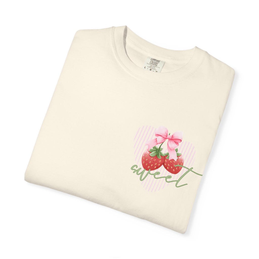 Summer Fruit T-Shirt — "Sweet Summer" Strawberry & Lemon Graphic Tee