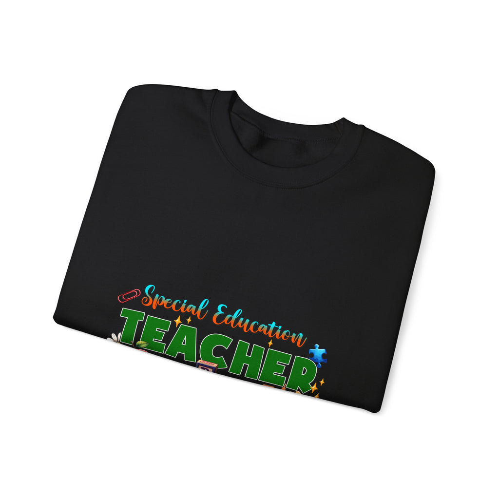 Special Education Teacher Crewneck Sweatshirt — Cute Apple & Classroom Icons