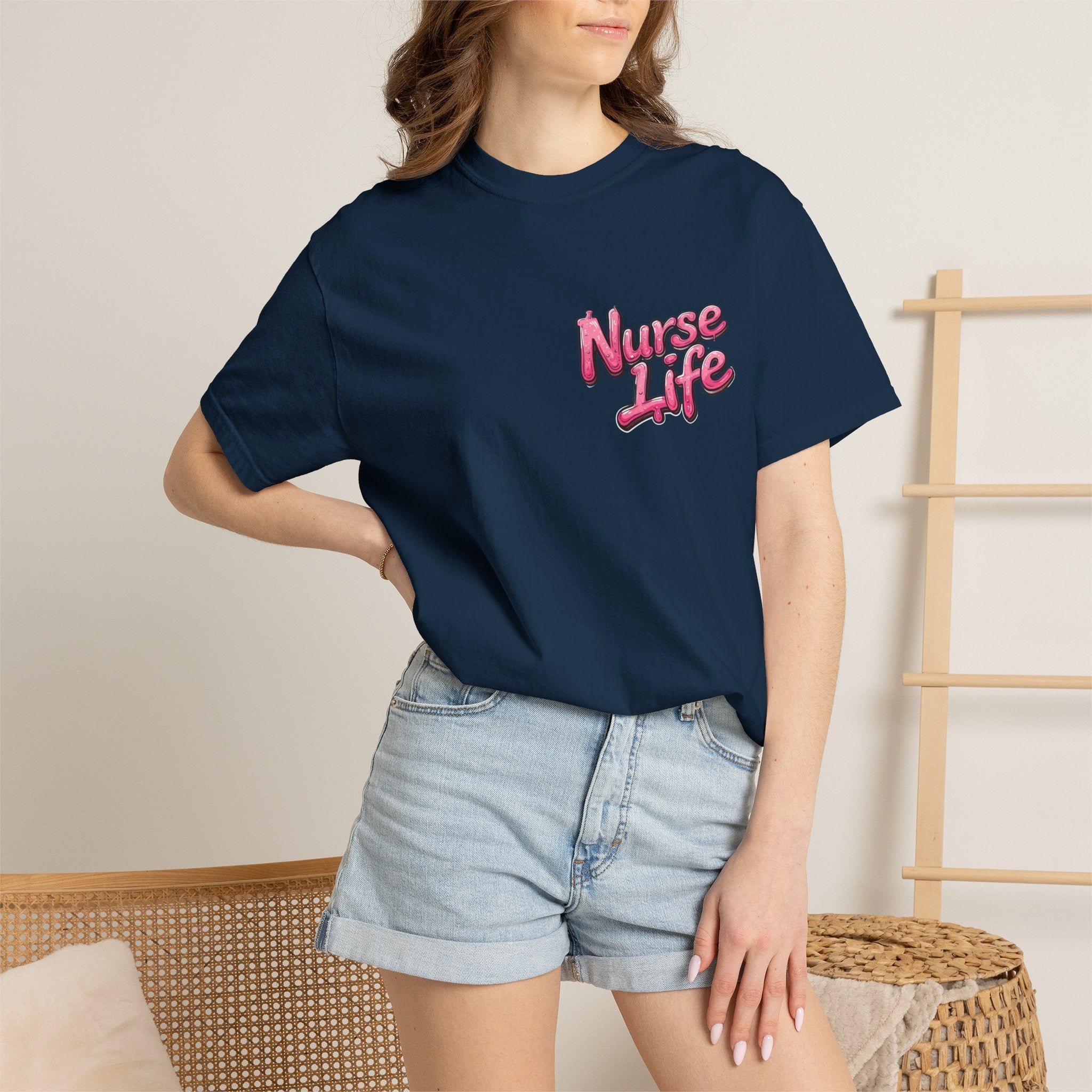 Nurse Life T-Shirt — Cute Female Nurse Watercolor Graphic Tee