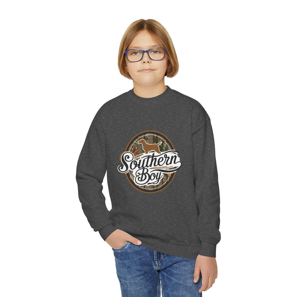 Youth Crewneck Sweatshirt — "Southern Boy" Deer Graphic