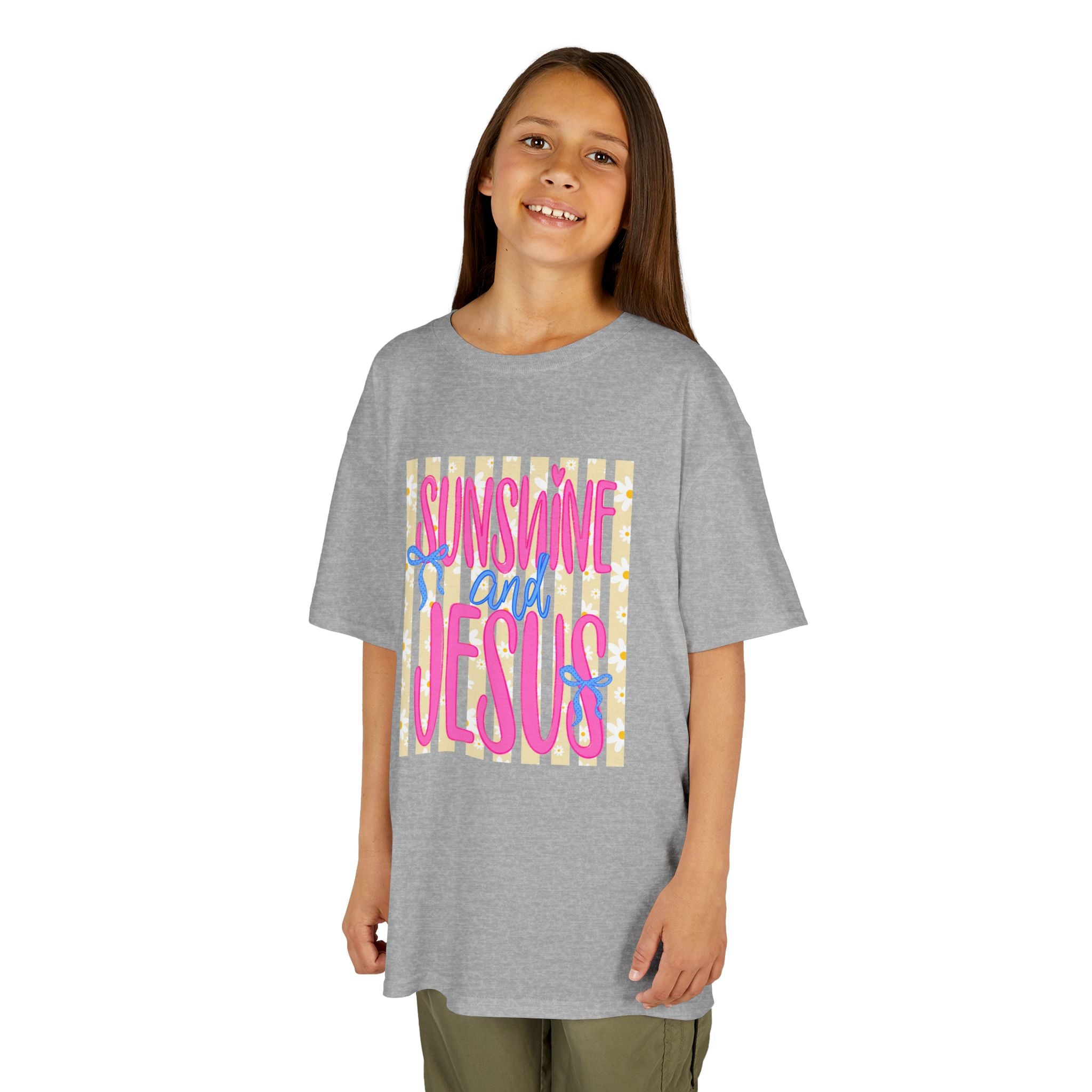 Kids T‑Shirt — "Sunshine and Jesus" Bright Faith Graphic Tee