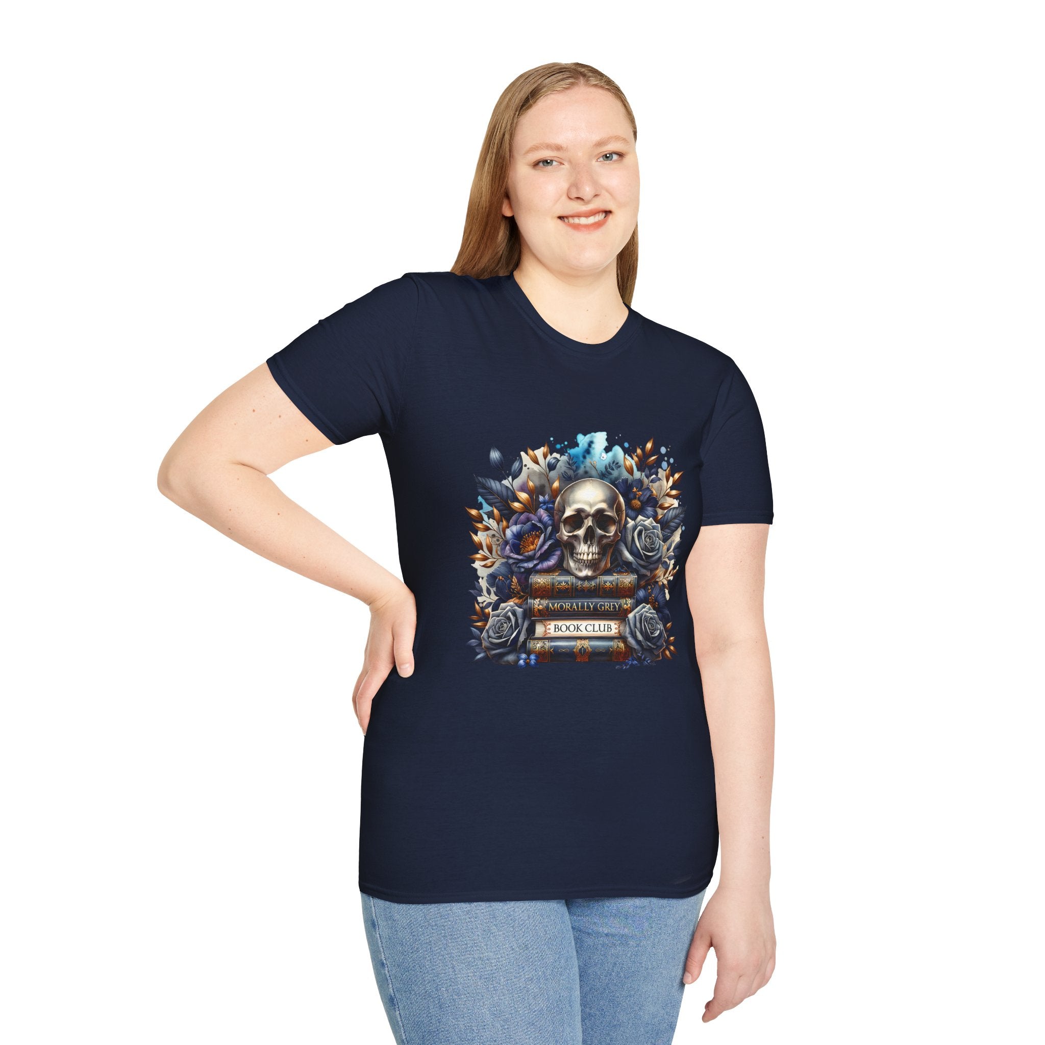 Skull & Roses Book Club T-Shirt — Gothic Literary Graphic Tee