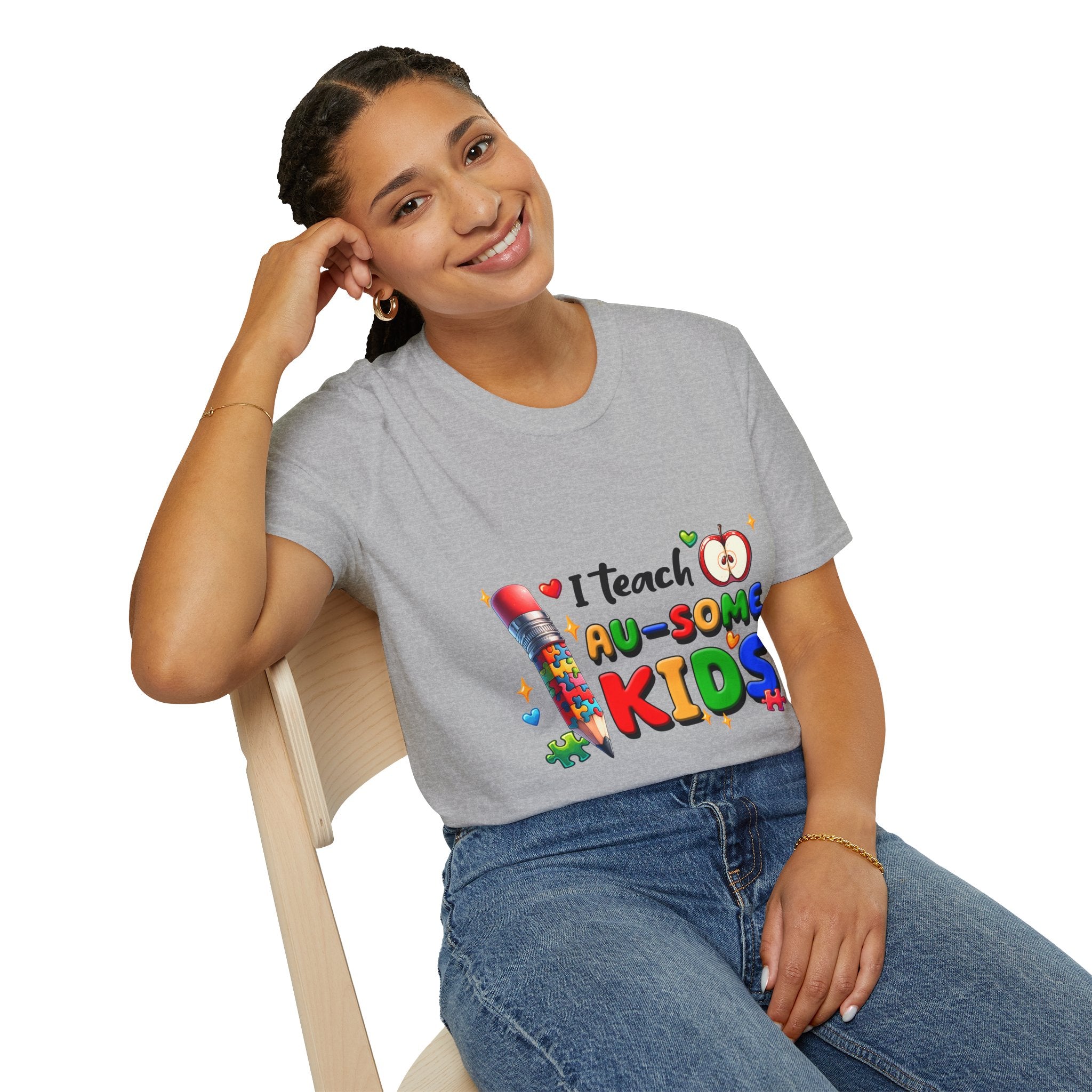 Teacher T-Shirt — "I Teach AU-SOME Kids" Colorful Autism Awareness Tee