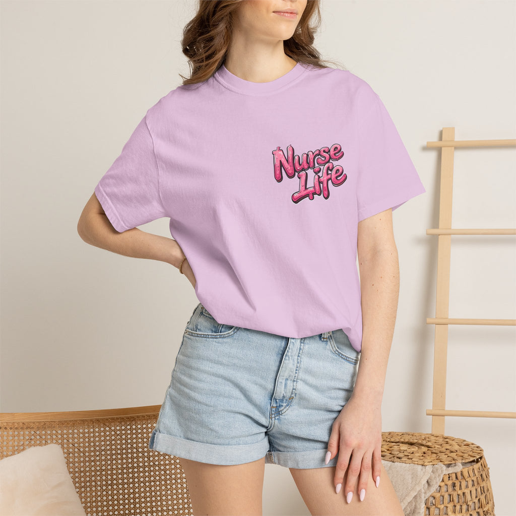 Nurse Life T-Shirt — Cute Female Nurse Watercolor Graphic Tee