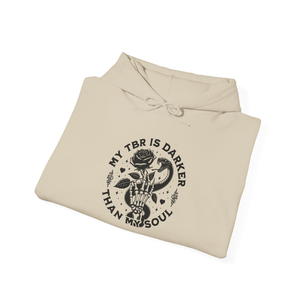 Hoodie — “My Tea Is Darker Than My Soul” Vintage Tea Skull Graphic Hoodie