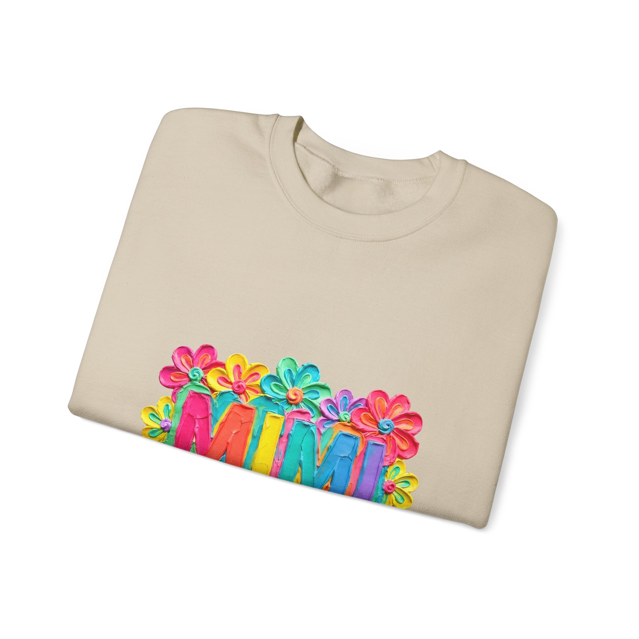 Mimi Floral Crewneck Sweatshirt — Colorful Retro Flower Graphic