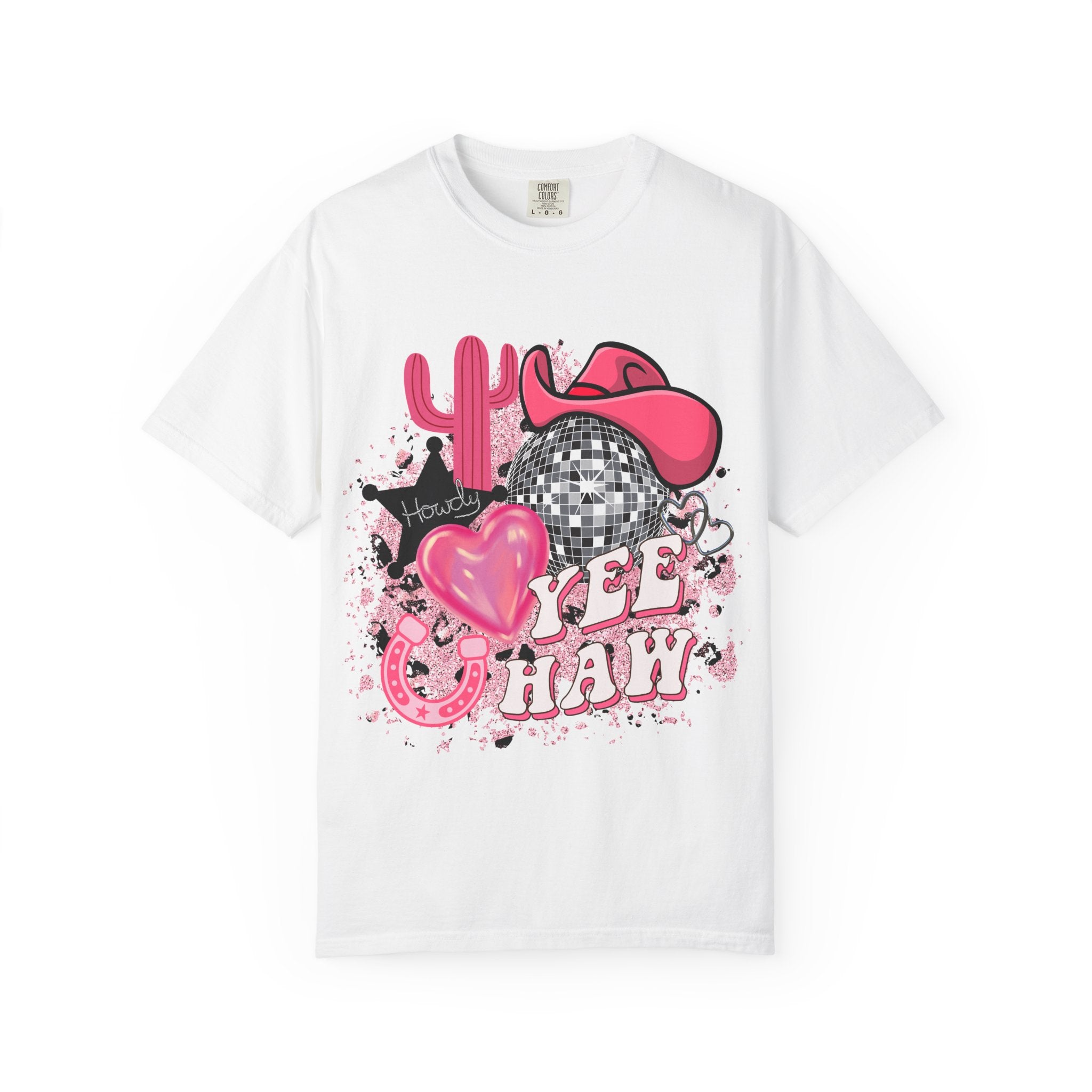 Yee Haw Pink Cowboy Graphic T-Shirt