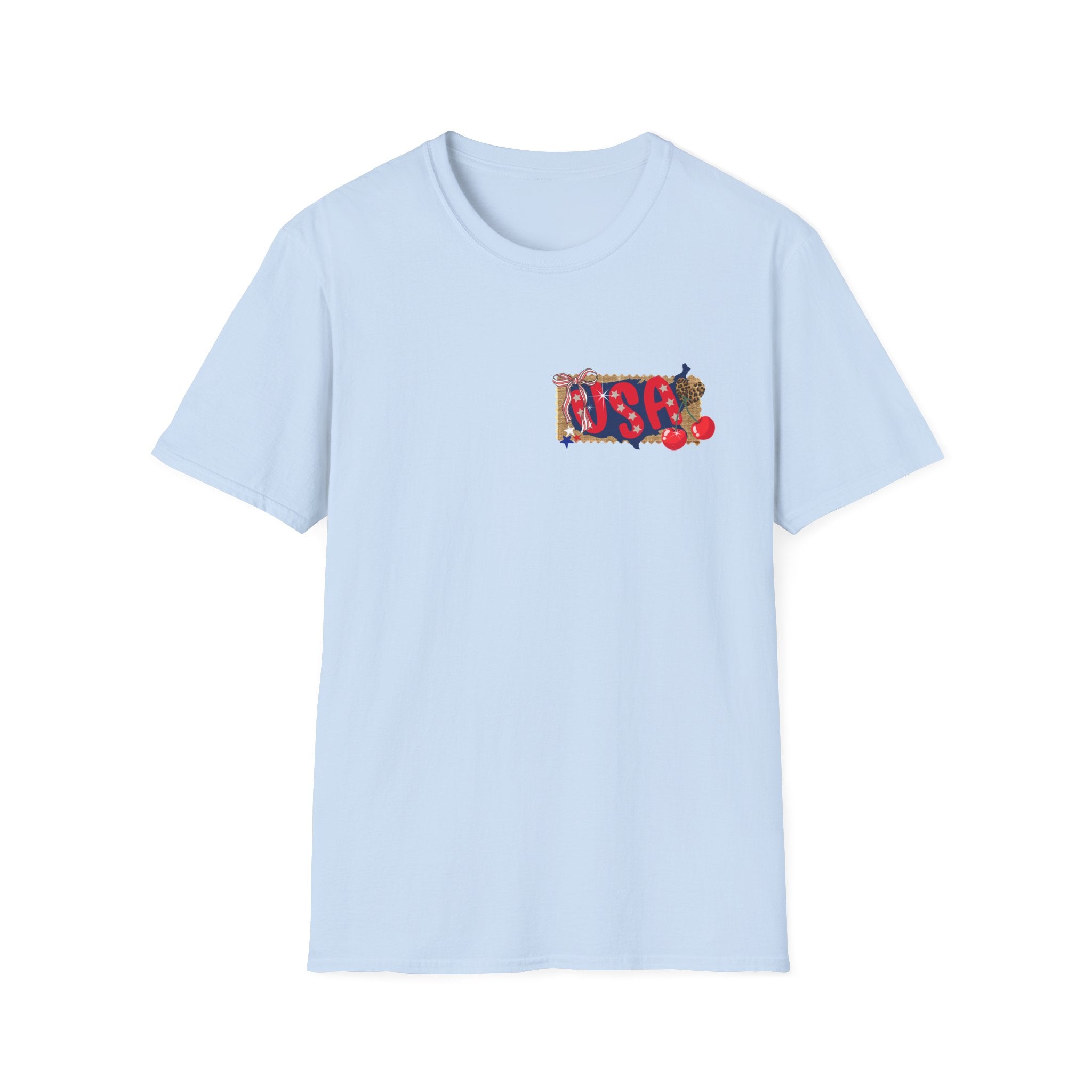 USA Collage T-Shirt — Patriotic Route 66 & Americana Graphic Tee