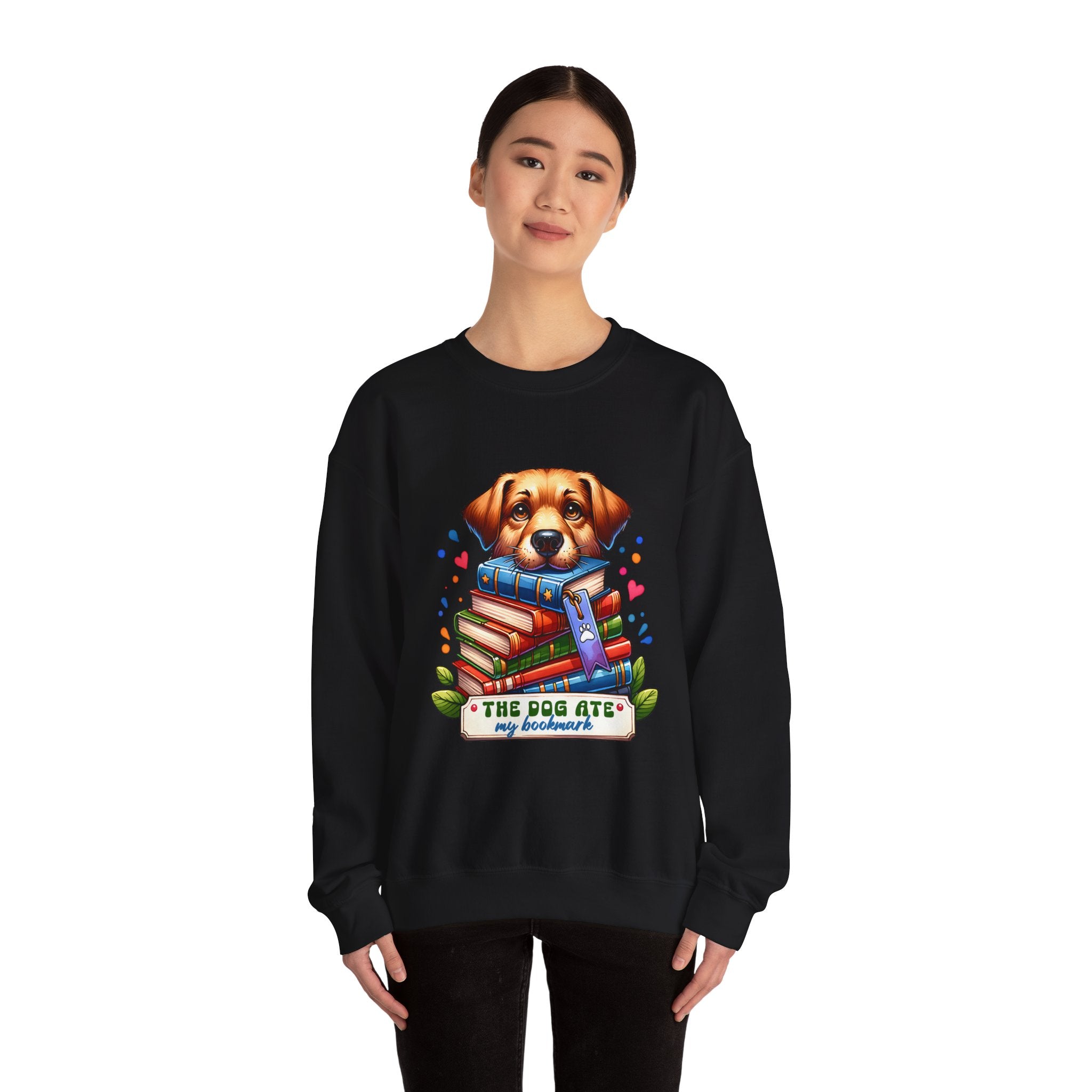 Dog Ate My Homework Sweatshirt — Cute Puppy & Books Back-to-School Crewneck