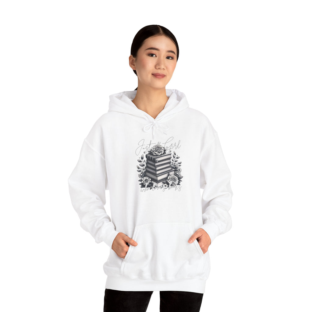 Vintage Stacked Books & Roses Hoodie — Literary Gothic Booklover Sweatshirt