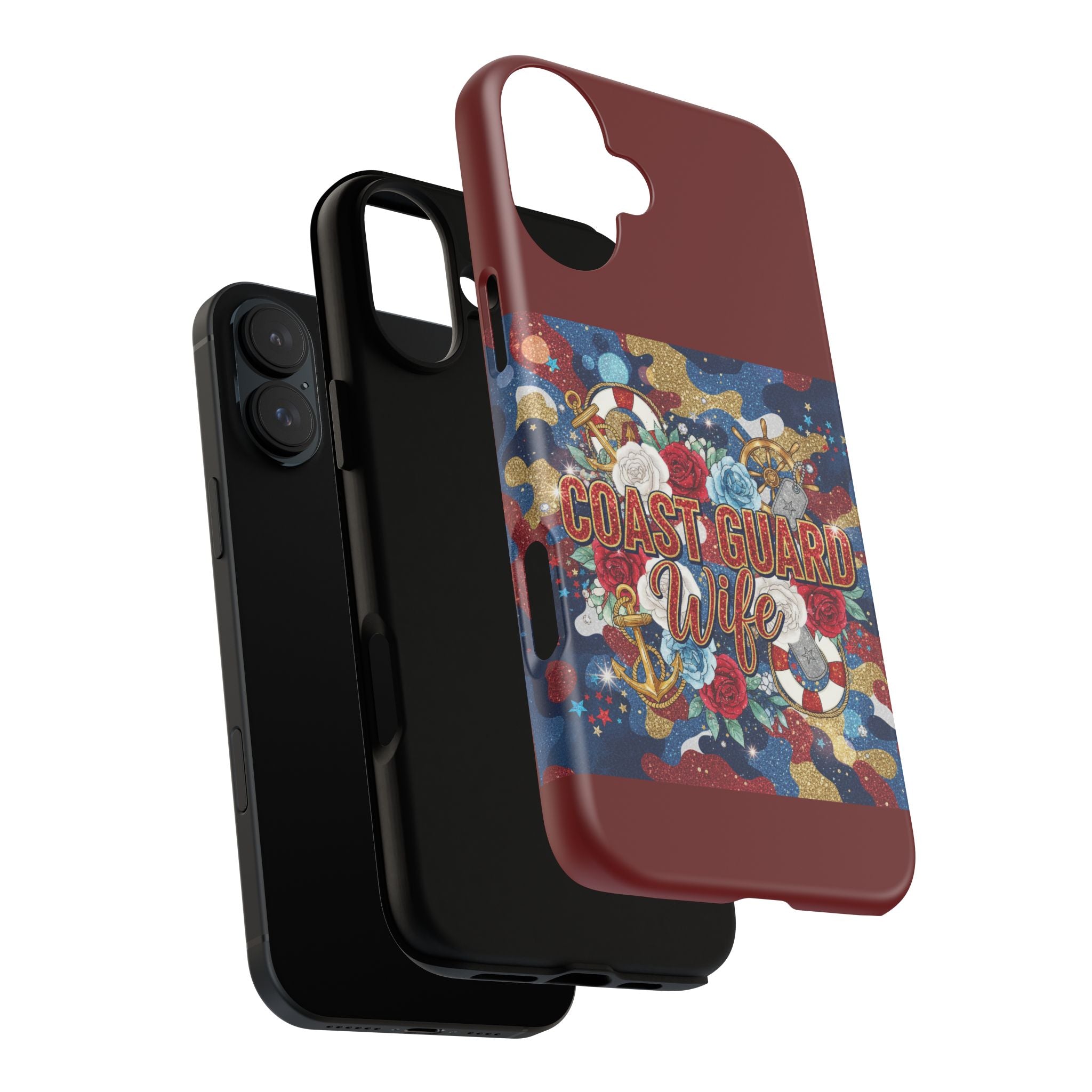 Coast Guard Wife Tough Phone Case — Patriotic Anchor & Lifebuoy Design
