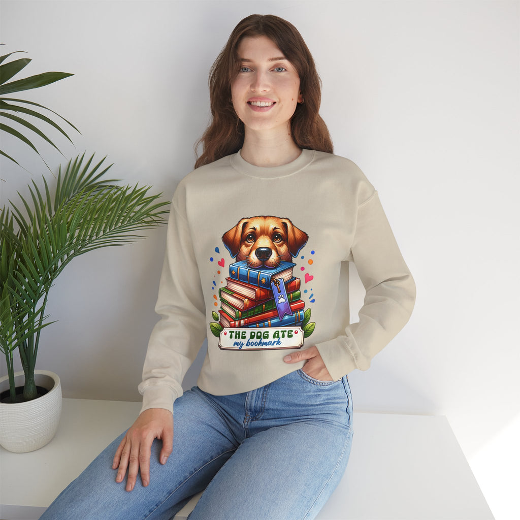 Dog Ate My Homework Sweatshirt — Cute Puppy & Books Back-to-School Crewneck