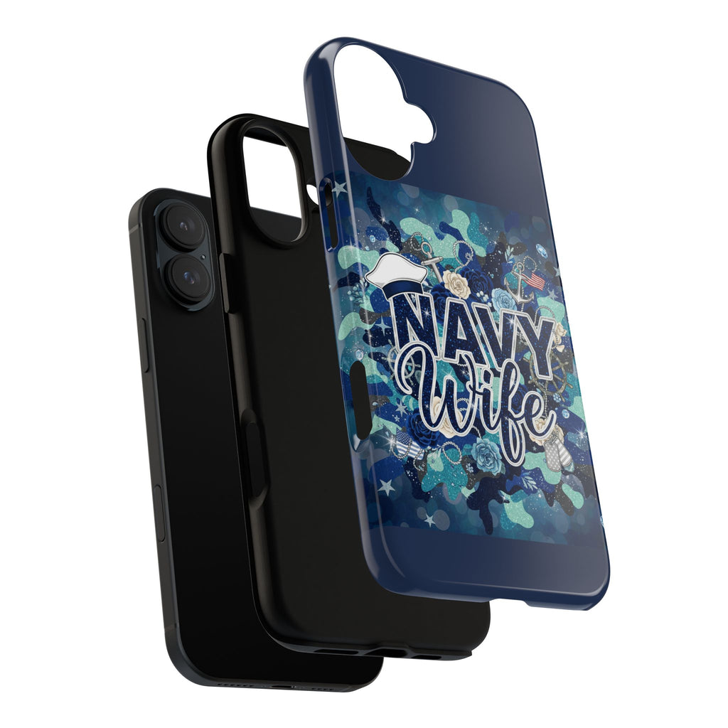 Navy Wife Tough Phone Case — Camouflage Military Tribute Protective Cover
