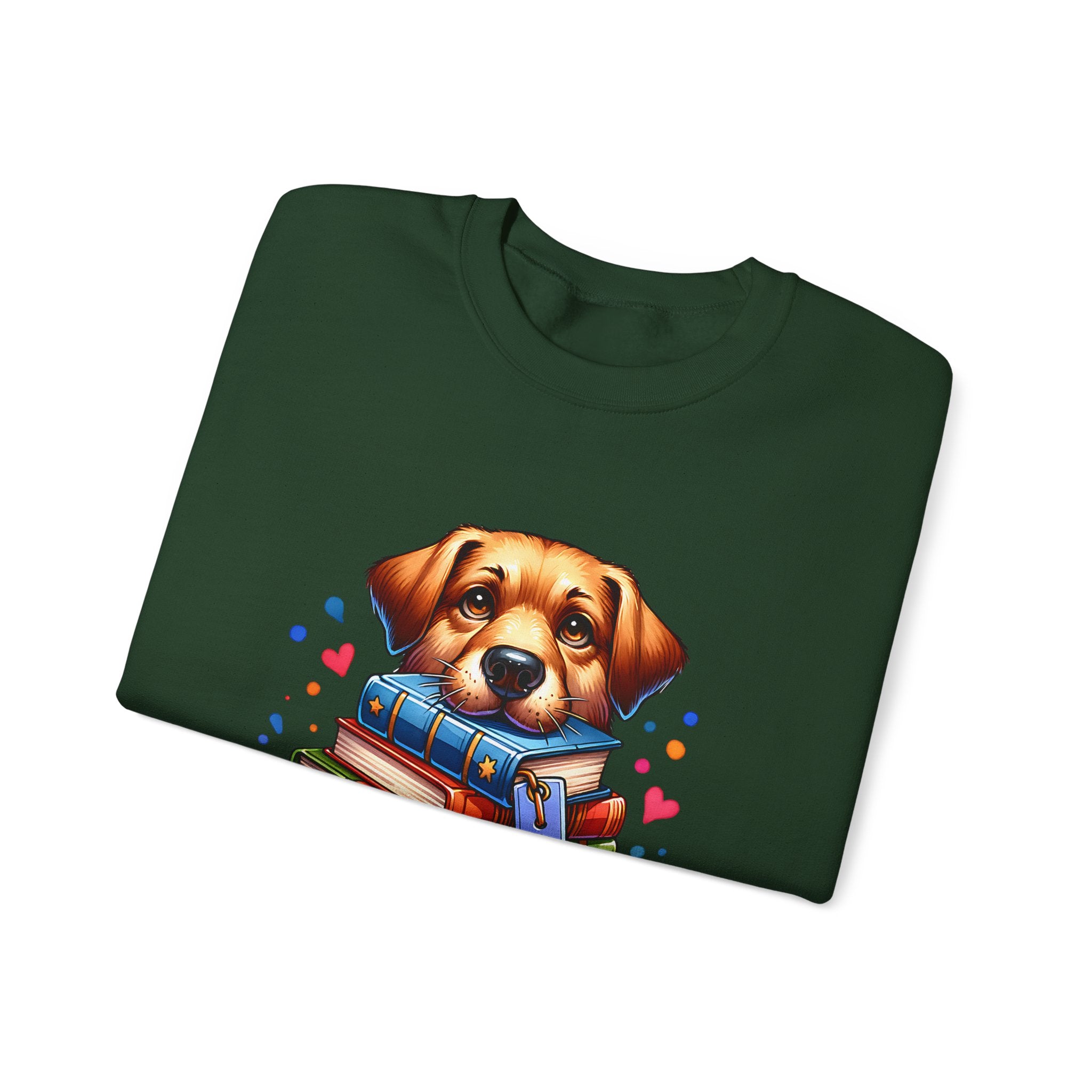 Dog Ate My Homework Sweatshirt — Cute Puppy & Books Back-to-School Crewneck
