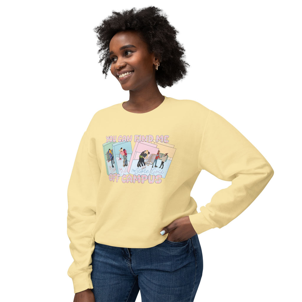 Crewneck Sweatshirt — "You Can Kiss Me Off Campus" Retro Polaroid Design