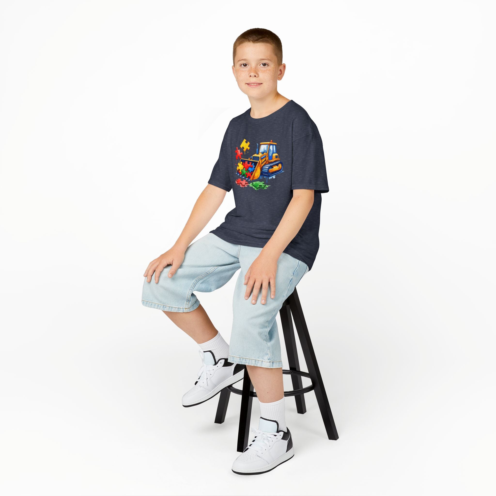 Kids Bulldozer Puzzle Tee — Construction Truck Shirt for Toddlers