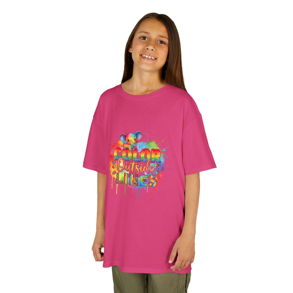 Kids T-Shirt — Color Outside the Lines Rainbow Drip Tee