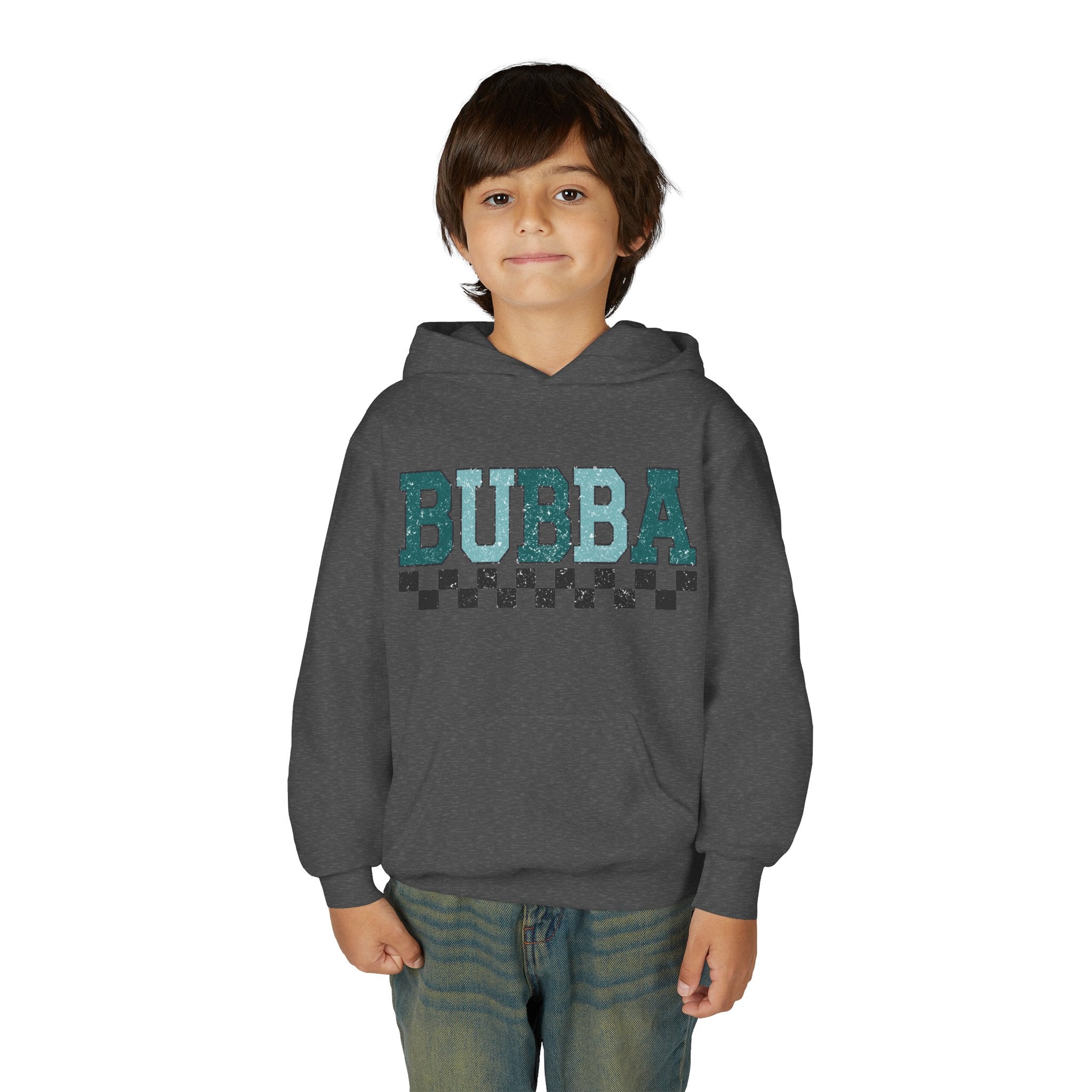 Bubba Youth Hoodie — Retro Checkered Name Pullover