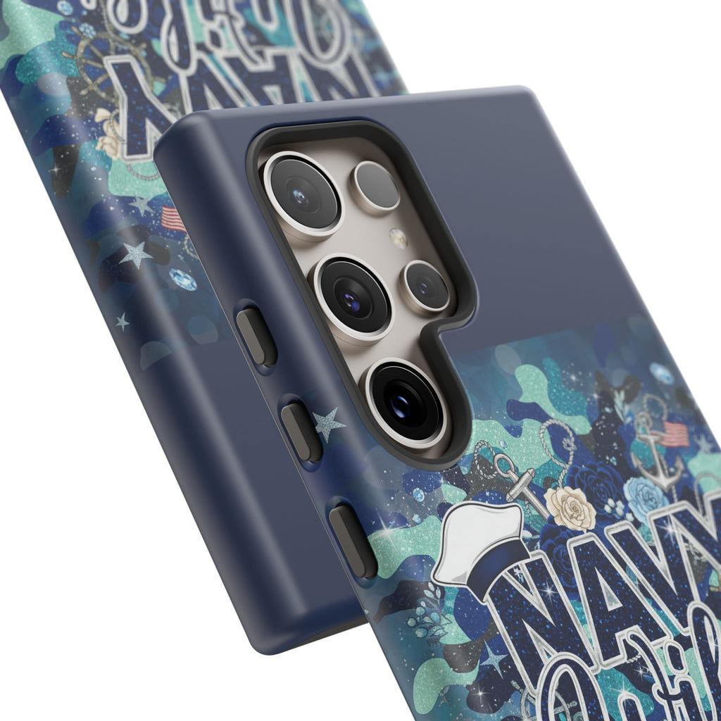 Navy Wife Tough Phone Case — Camouflage Military Tribute Protective Cover