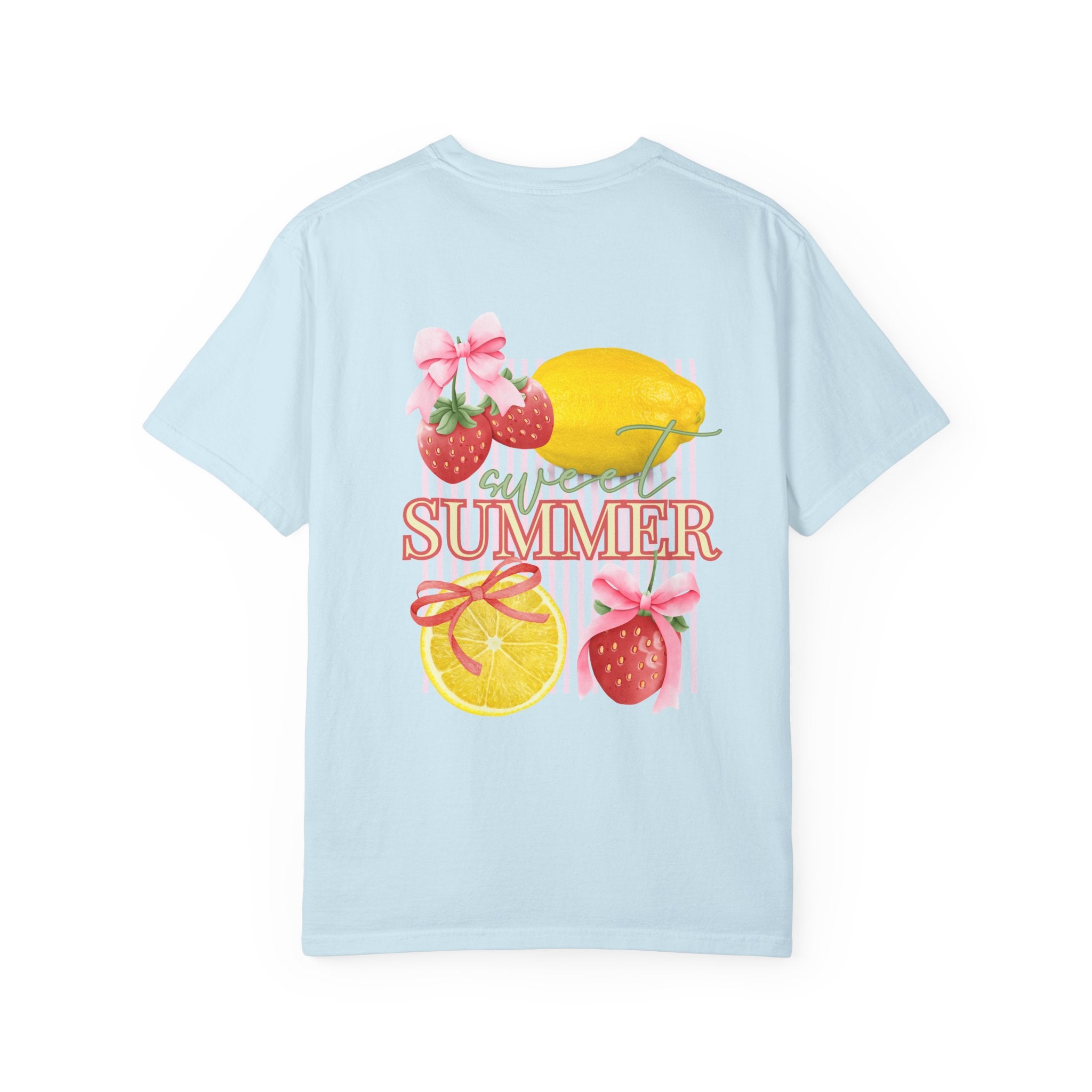 Summer Fruit T-Shirt — "Sweet Summer" Strawberry & Lemon Graphic Tee
