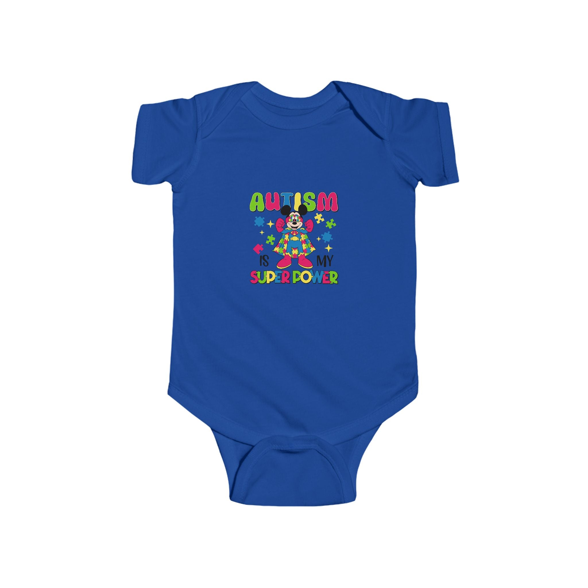 Autism Is My Superpower Baby Bodysuit — Colorful Puzzle Piece Infant One-Piece