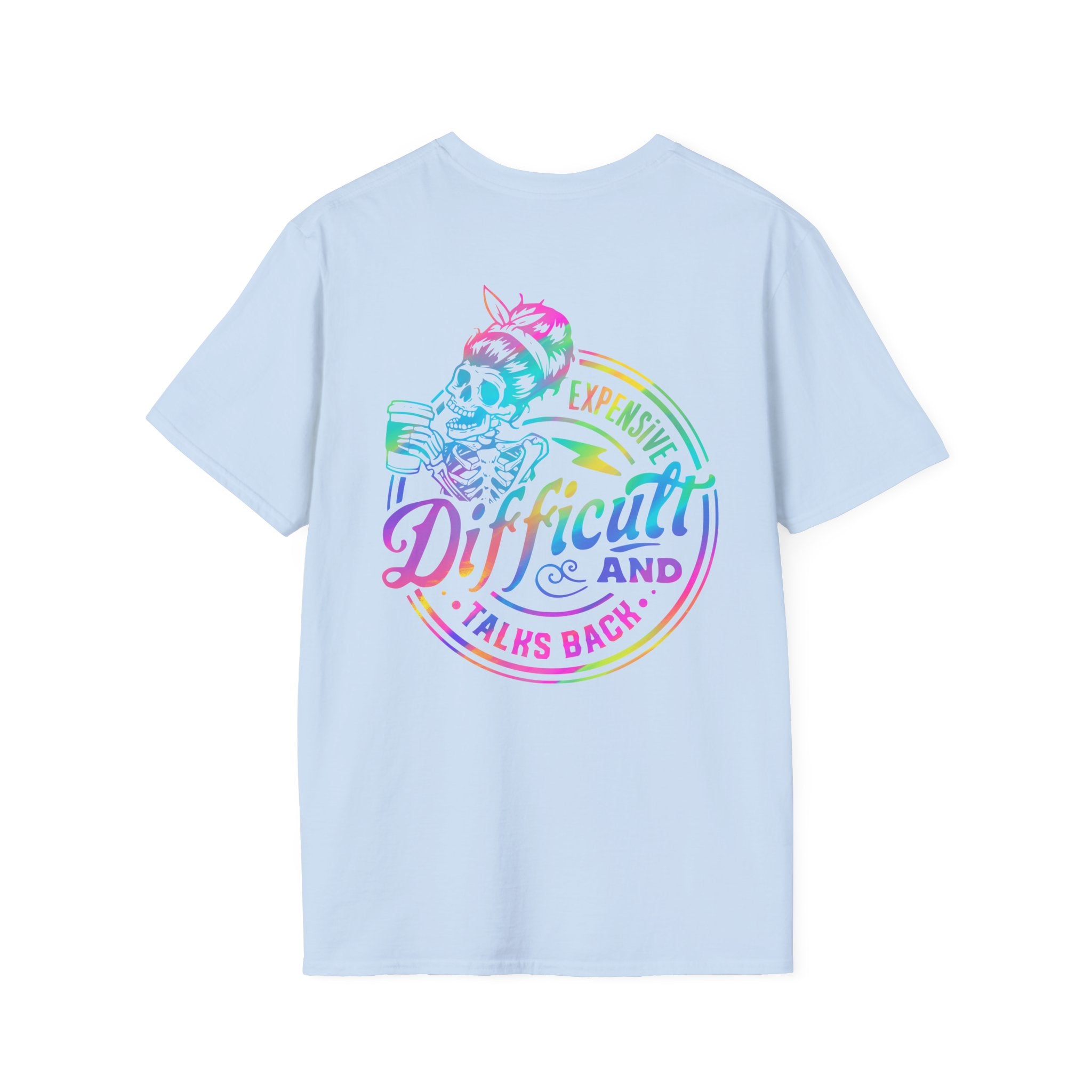 Double-sided Difficult and Talks Back T-Shirt — Colorful Skull Sailor Graphic Tee