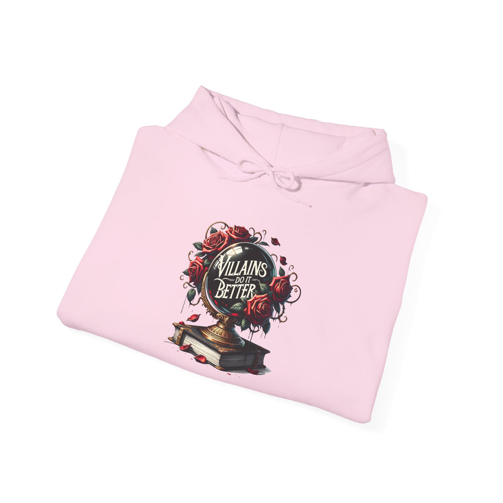 Villains Are Better Hoodie — Gothic Book & Rose Graphic Sweatshirt