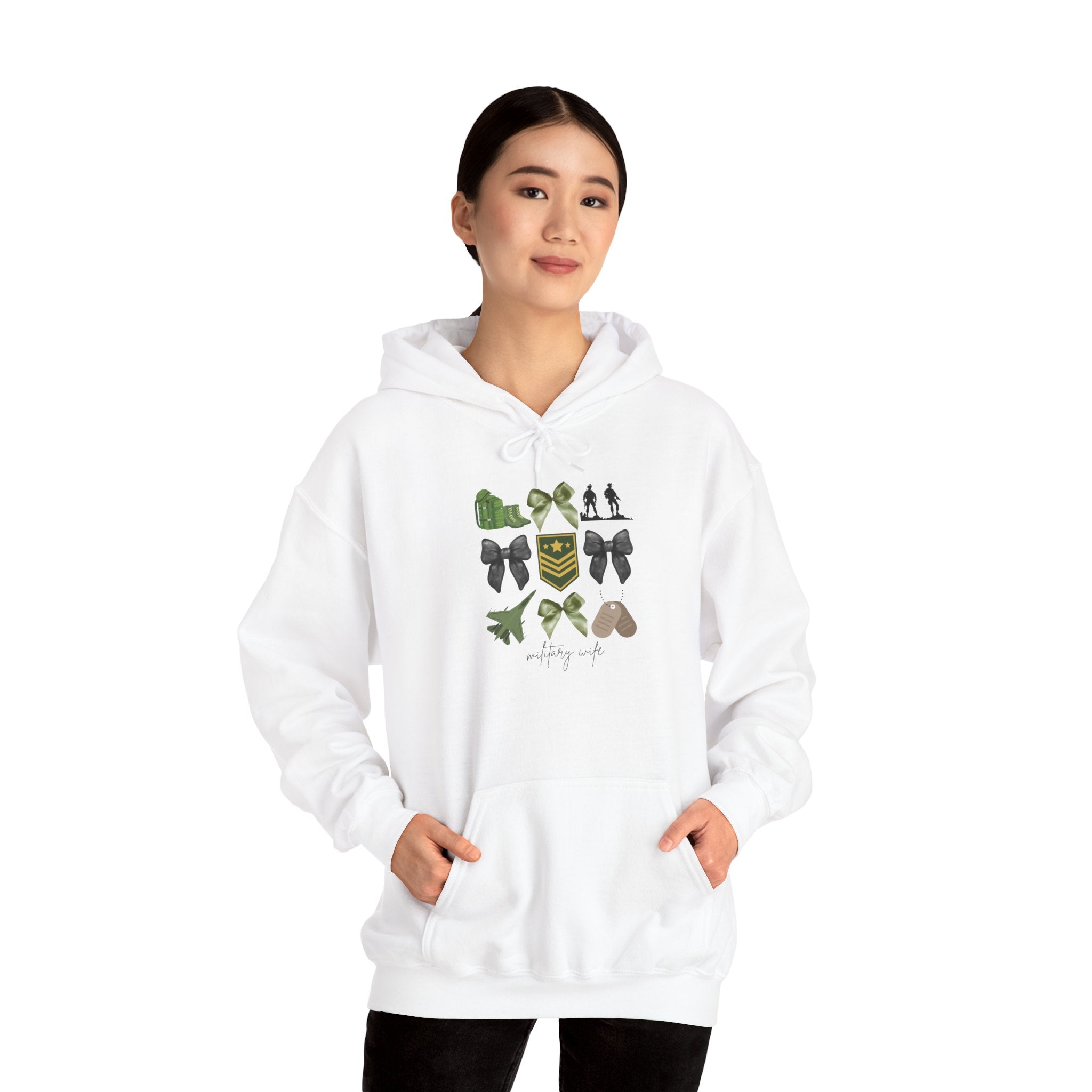 Hoodie — Military Boots, Wings & Salute Graphic Pullover