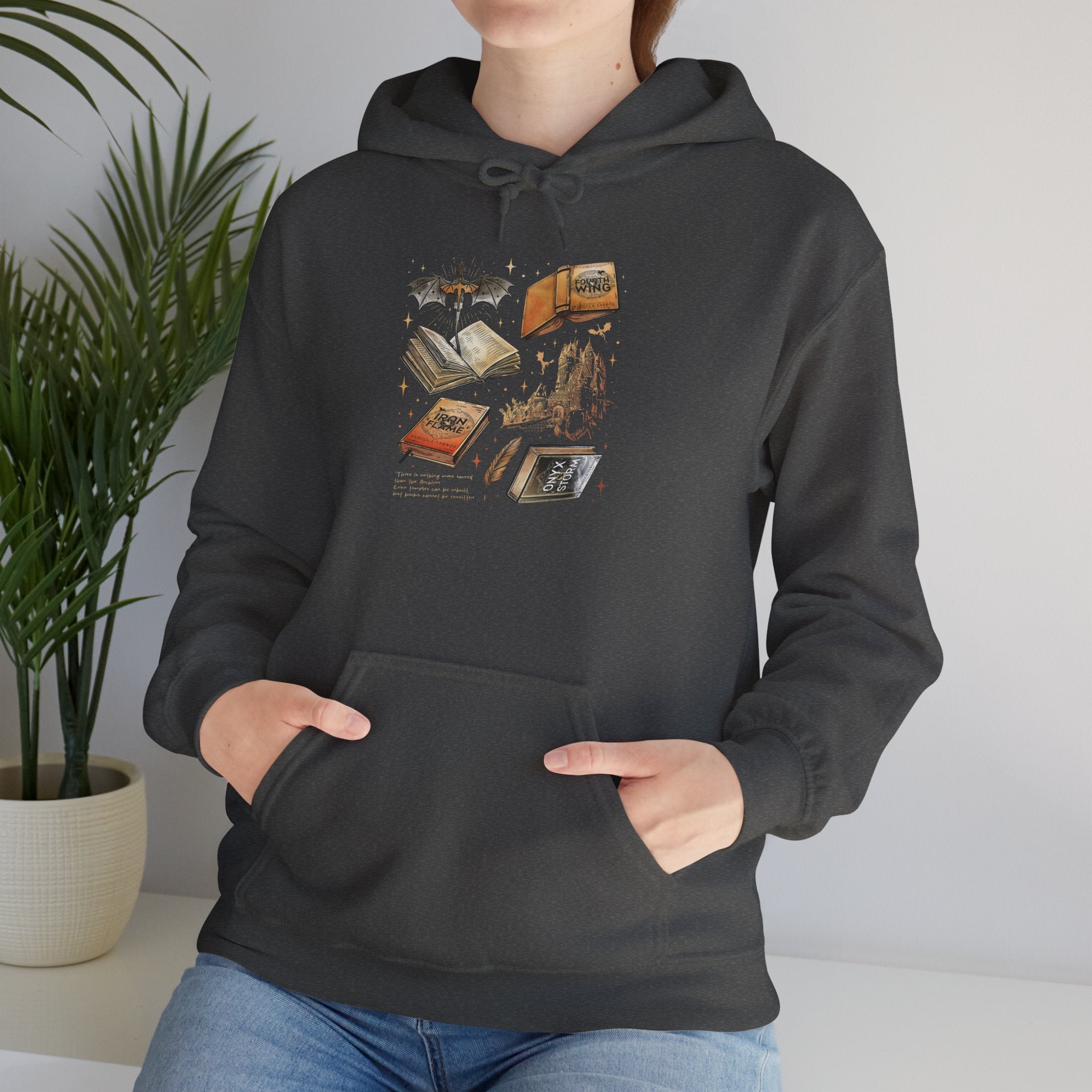 Bookish Bat Hoodie — Vintage Flying Books Graphic Pullover