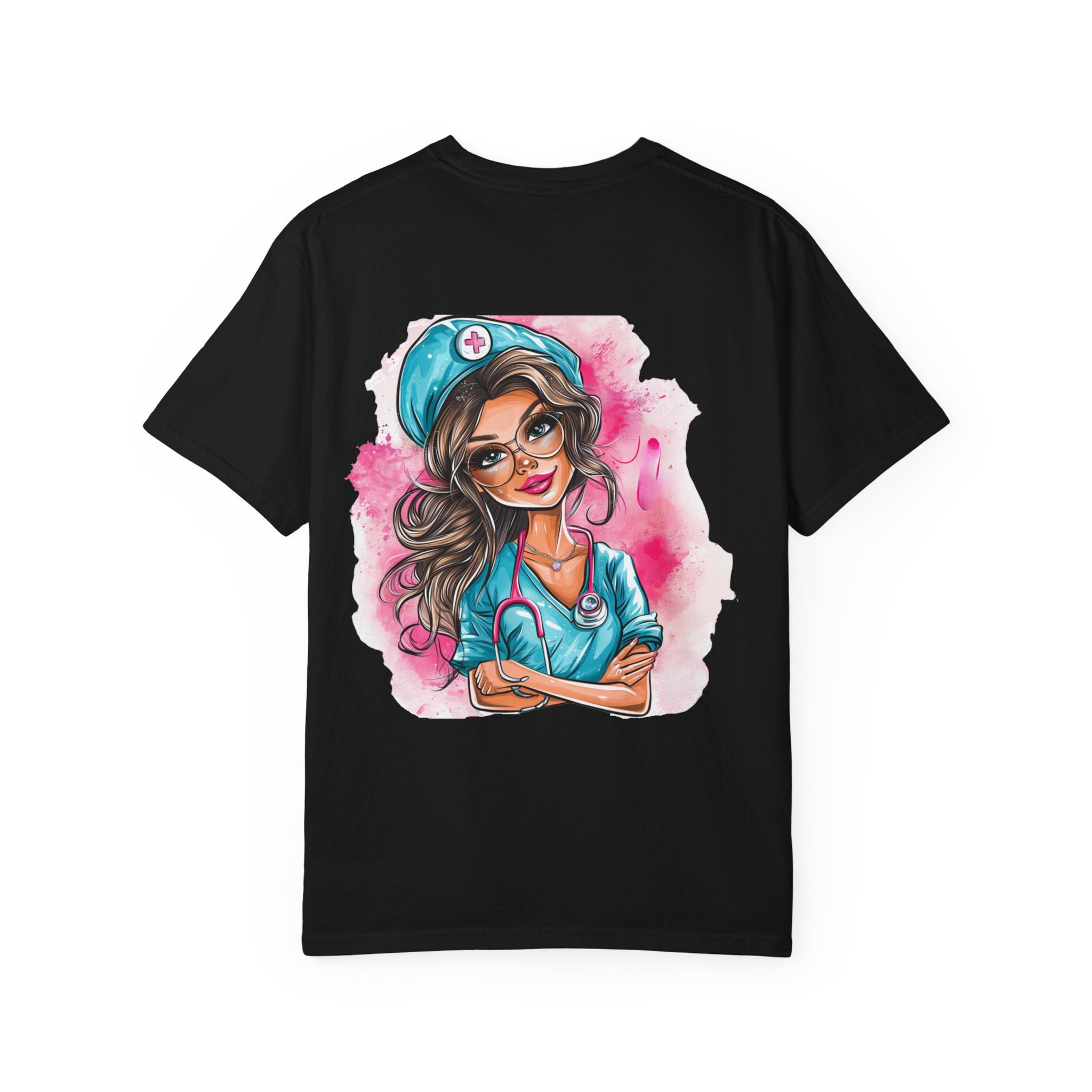 Nurse Life T-Shirt — Cute Female Nurse Watercolor Graphic Tee