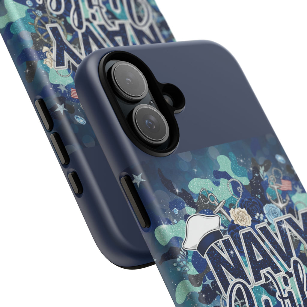 Navy Wife Tough Phone Case — Camouflage Military Tribute Protective Cover