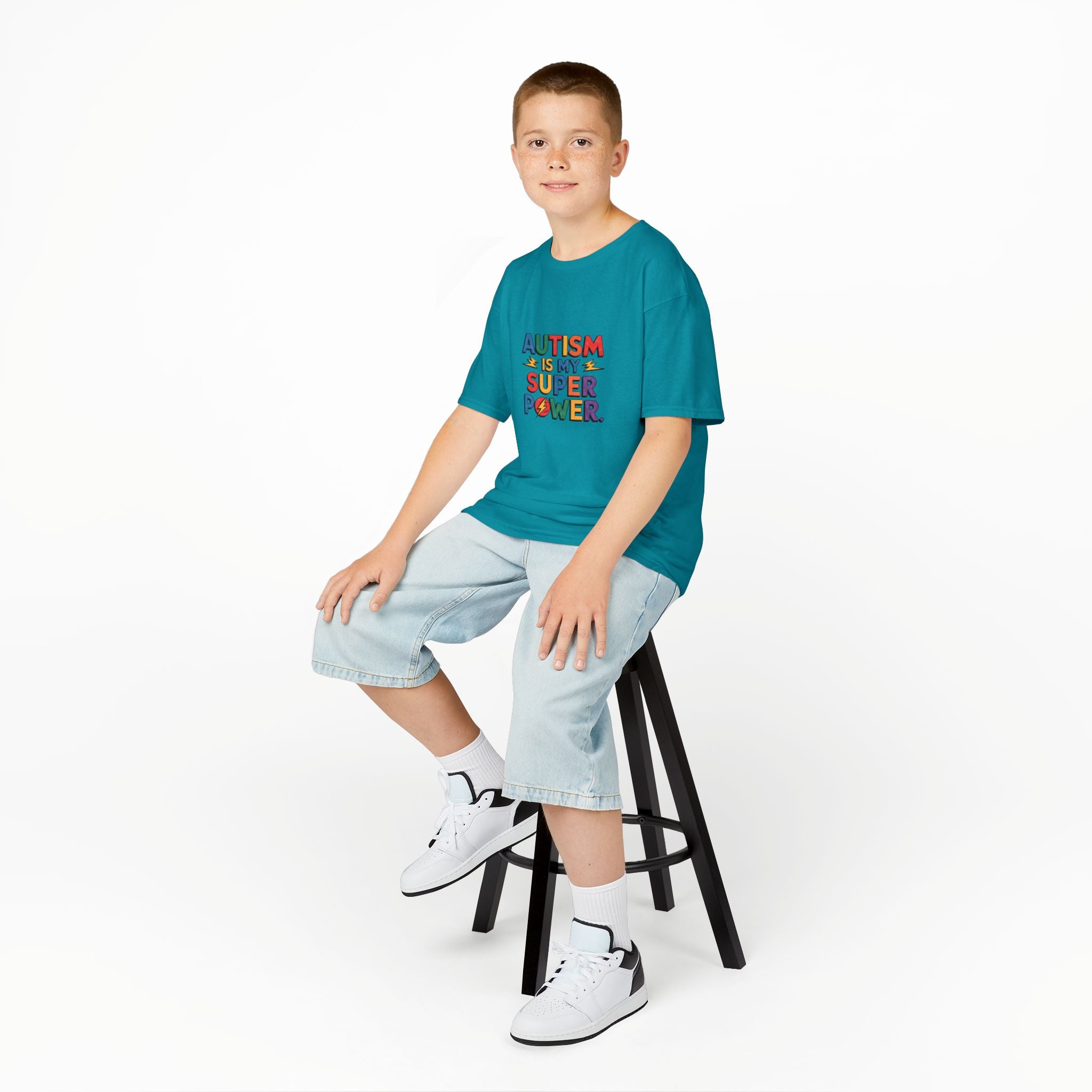 Kids T-Shirt — "Autism Is My Superpower" Colorful Pride Tee for Autism Awareness