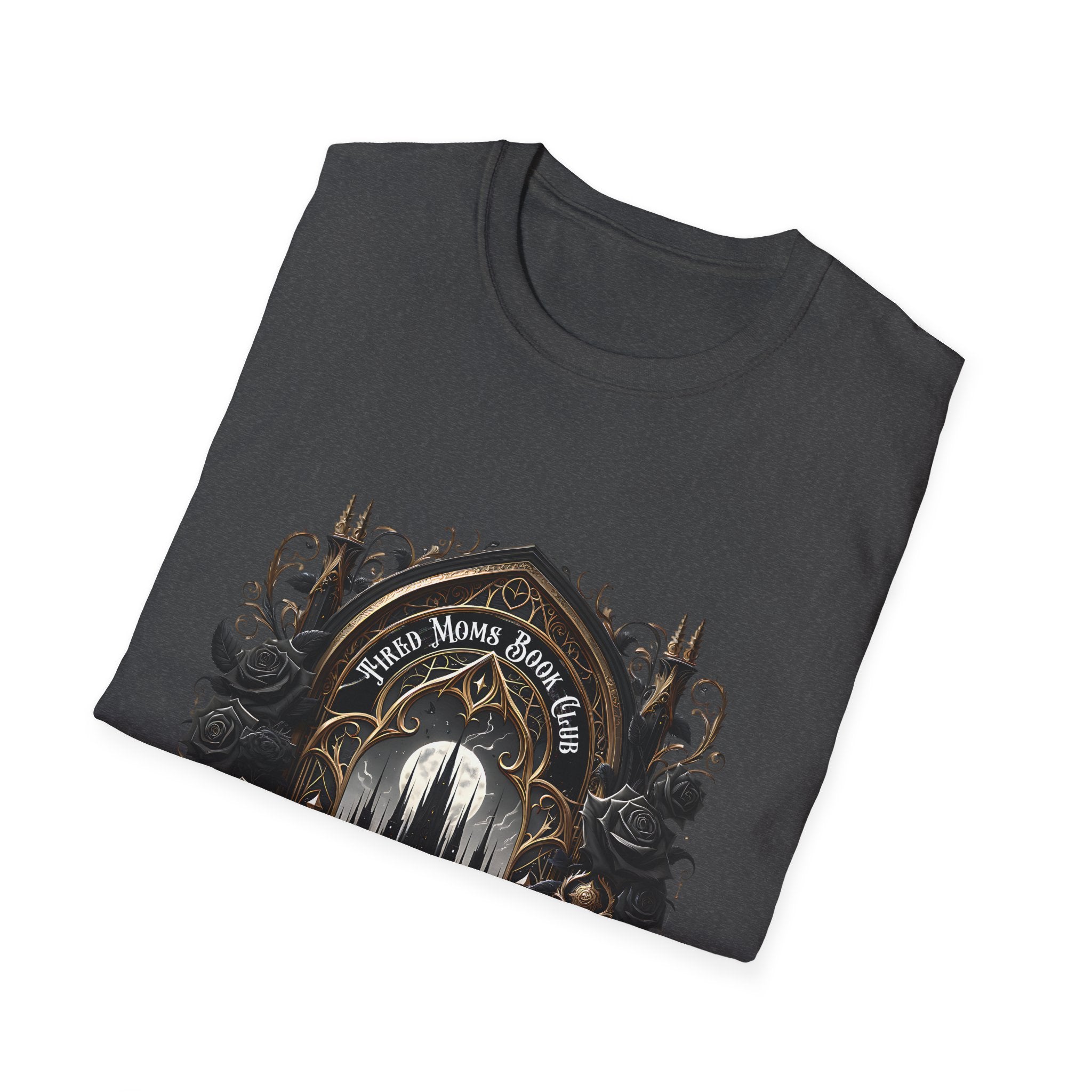Gothic Library T-Shirt — "Read Books & Rise" Dark Fantasy Graphic Tee
