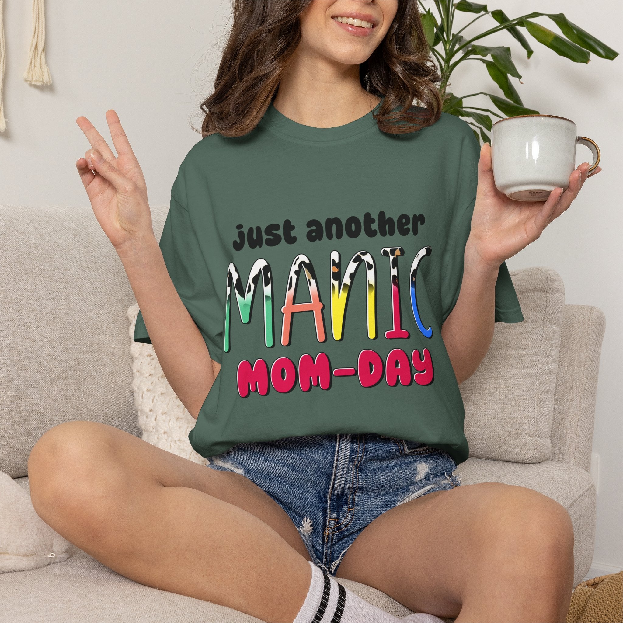 Mom-Day Graphic T-Shirt — "Just Another Manic Mom-Day" Colorful Mother's Day Tee