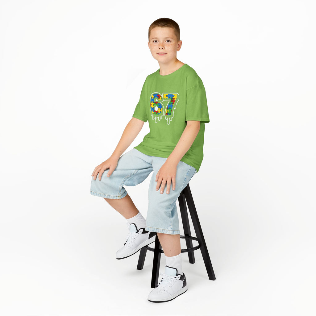 Kids Puzzle Number 67 T-Shirt — Colorful Autism Awareness Tee