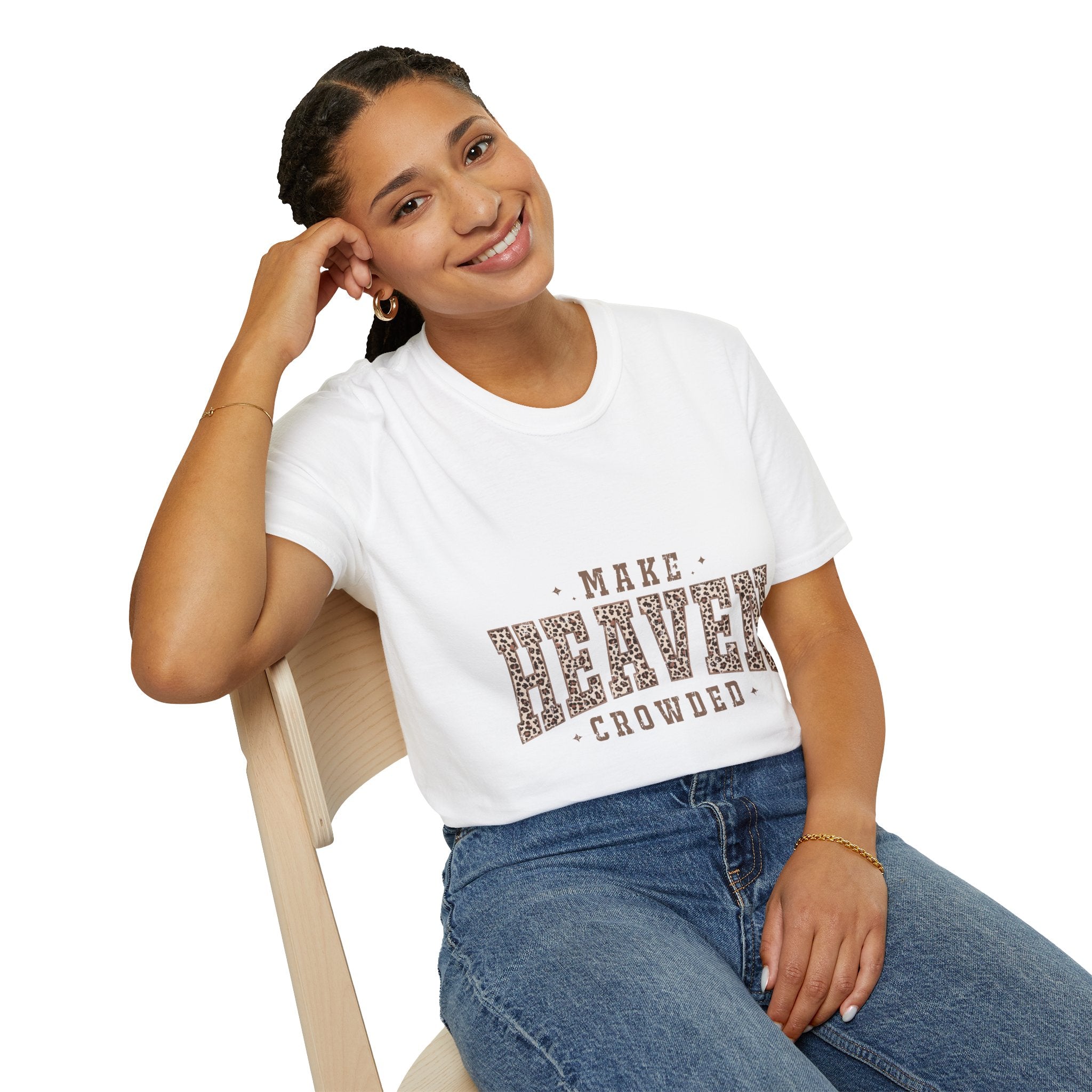 Make Heaven Crowded T-Shirt — Christian Faith Leopard Print Tee