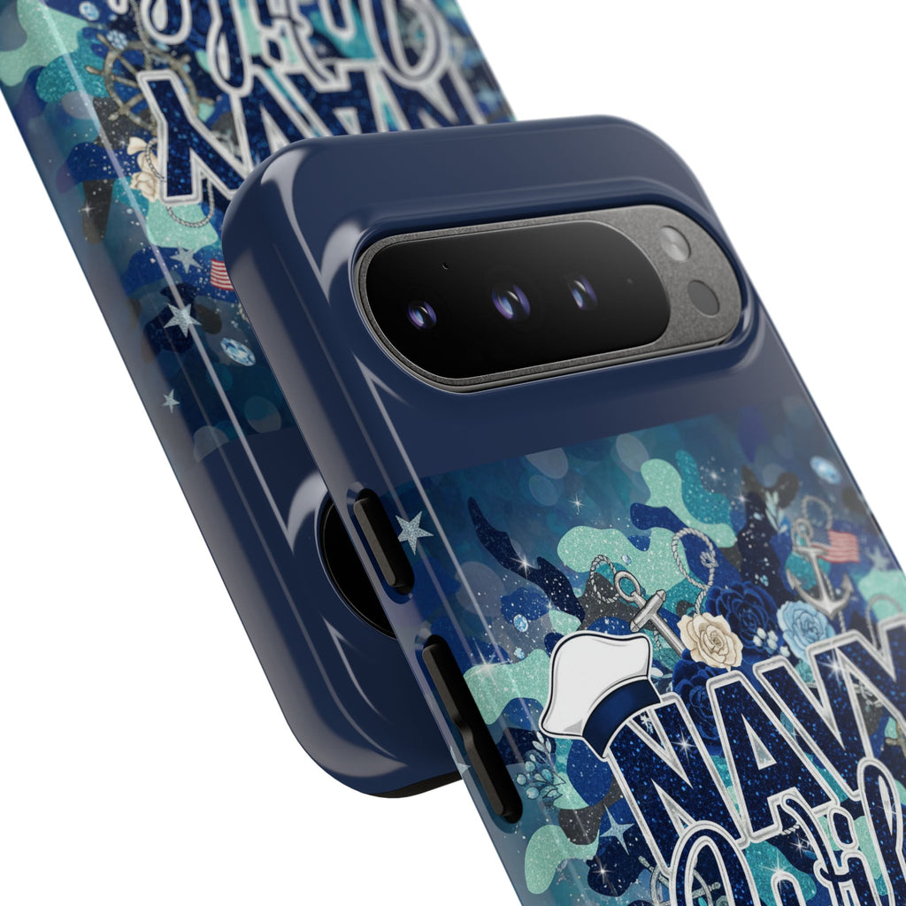 Navy Wife Tough Phone Case — Camouflage Military Tribute Protective Cover