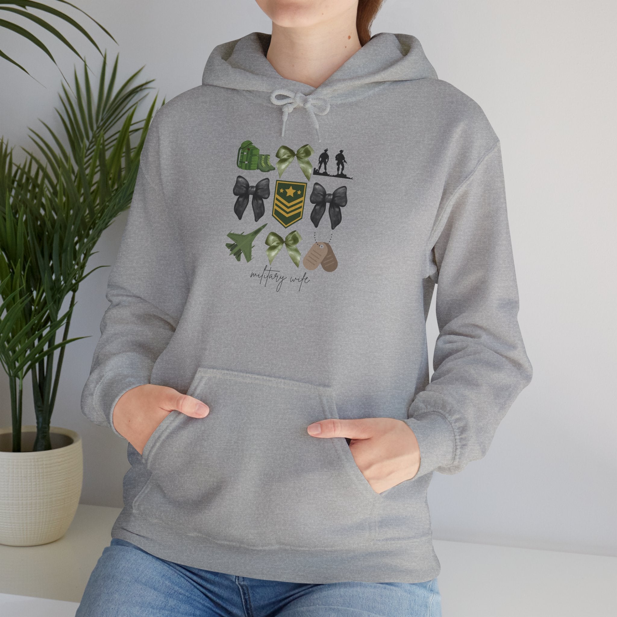 Hoodie — Military Boots, Wings & Salute Graphic Pullover