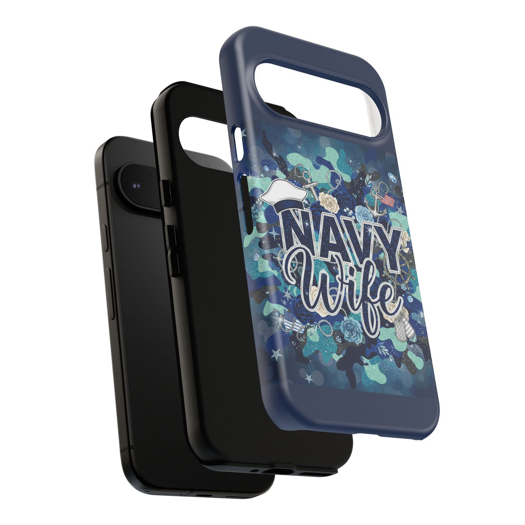 Navy Wife Tough Phone Case — Camouflage Military Tribute Protective Cover