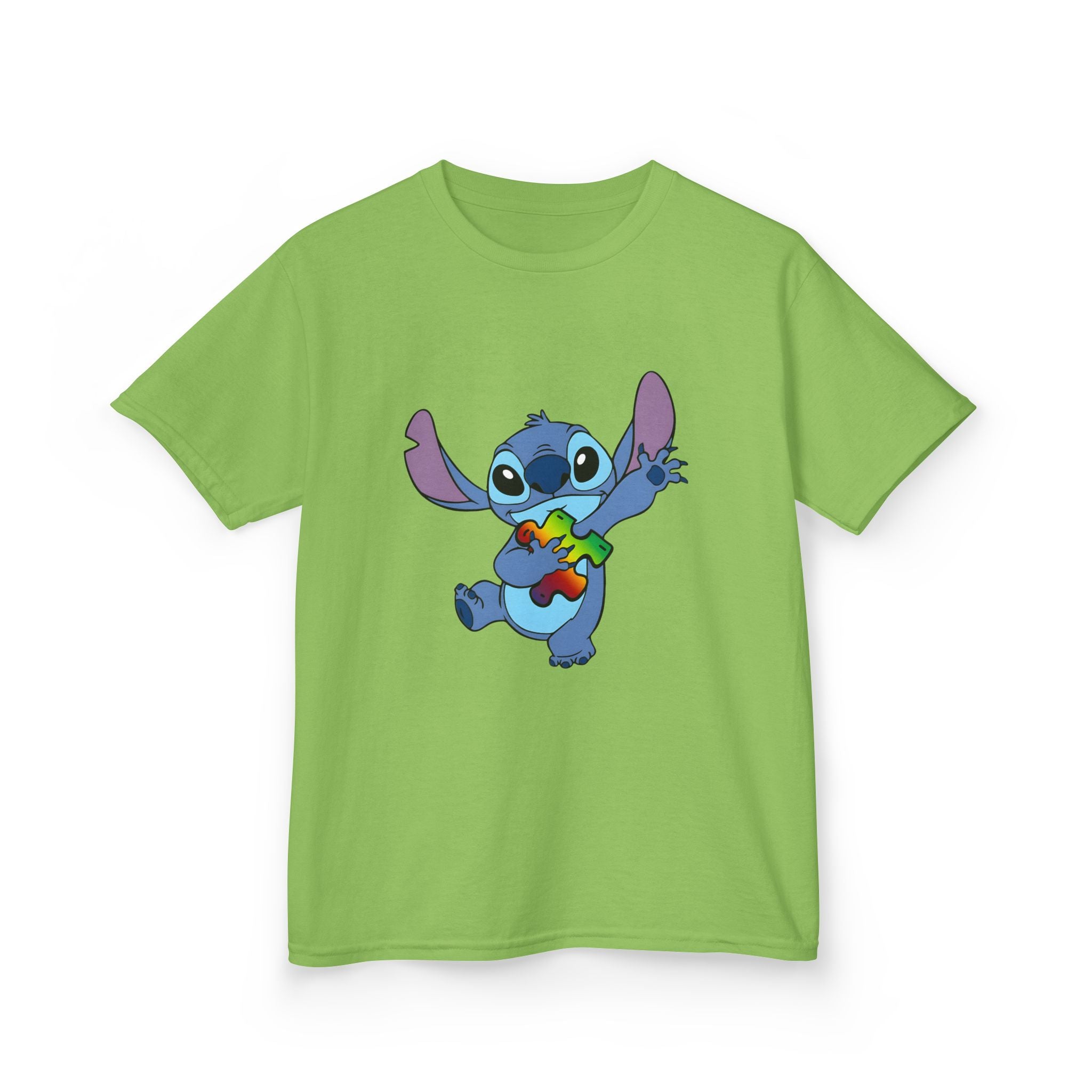 Kids Tee — Cute Stitch Holding Heart Graphic