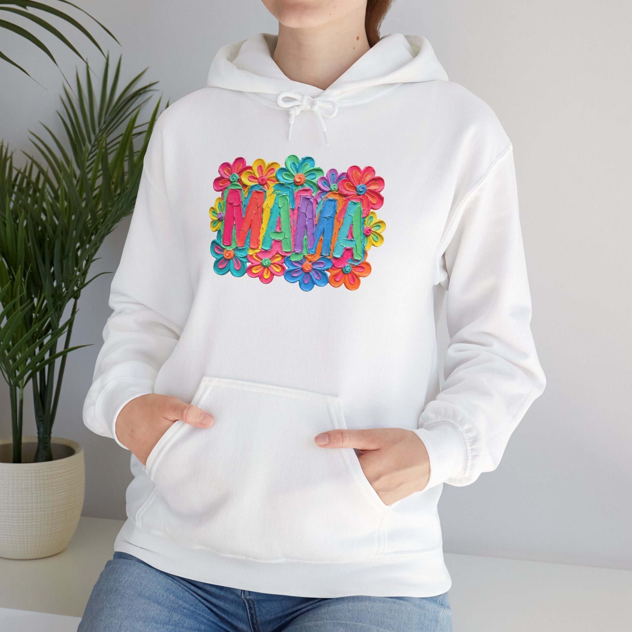 Hoodie "Mama" Colorful Floral Design – Mother's Day Cozy Pullover