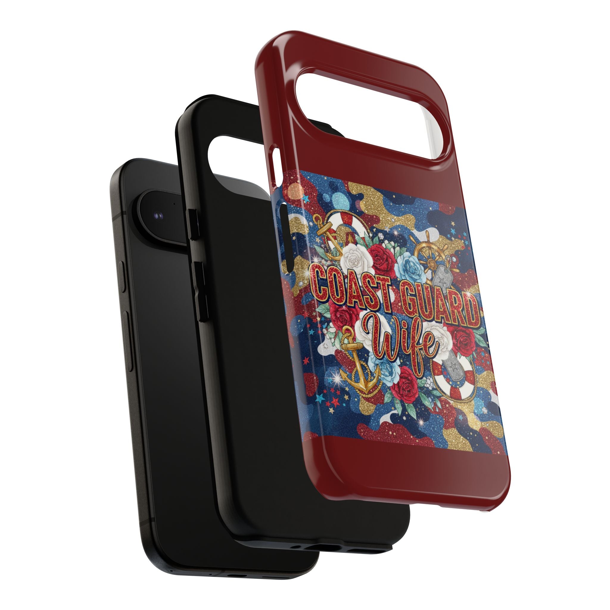 Coast Guard Wife Tough Phone Case — Patriotic Anchor & Lifebuoy Design