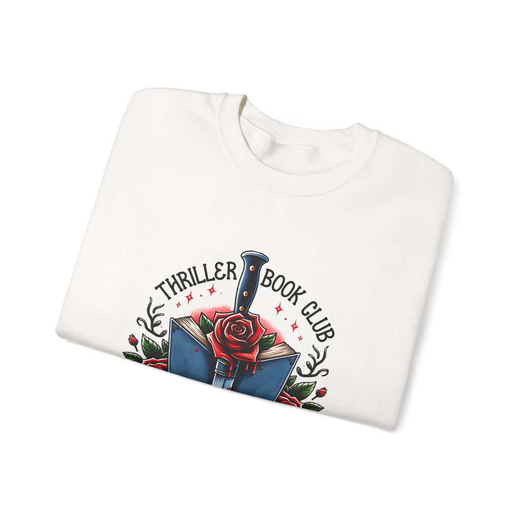 Thriller Book Club Sweatshirt — "We Like Our Books Flipped" Gothic Rose & Dagger Crewneck