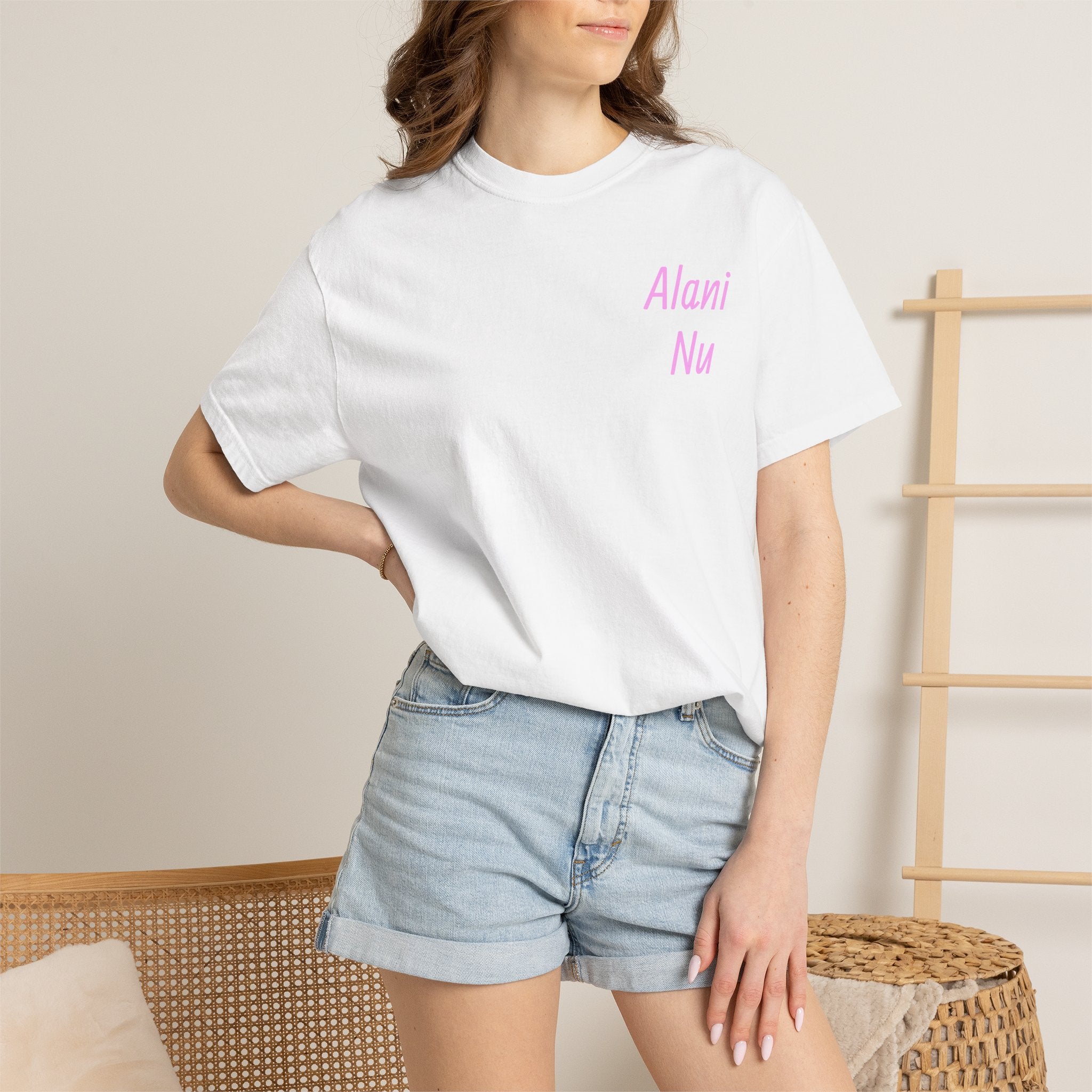 Graphic T-Shirt — Pastel 'Good Vibes' Disco Design (Alami Nu)