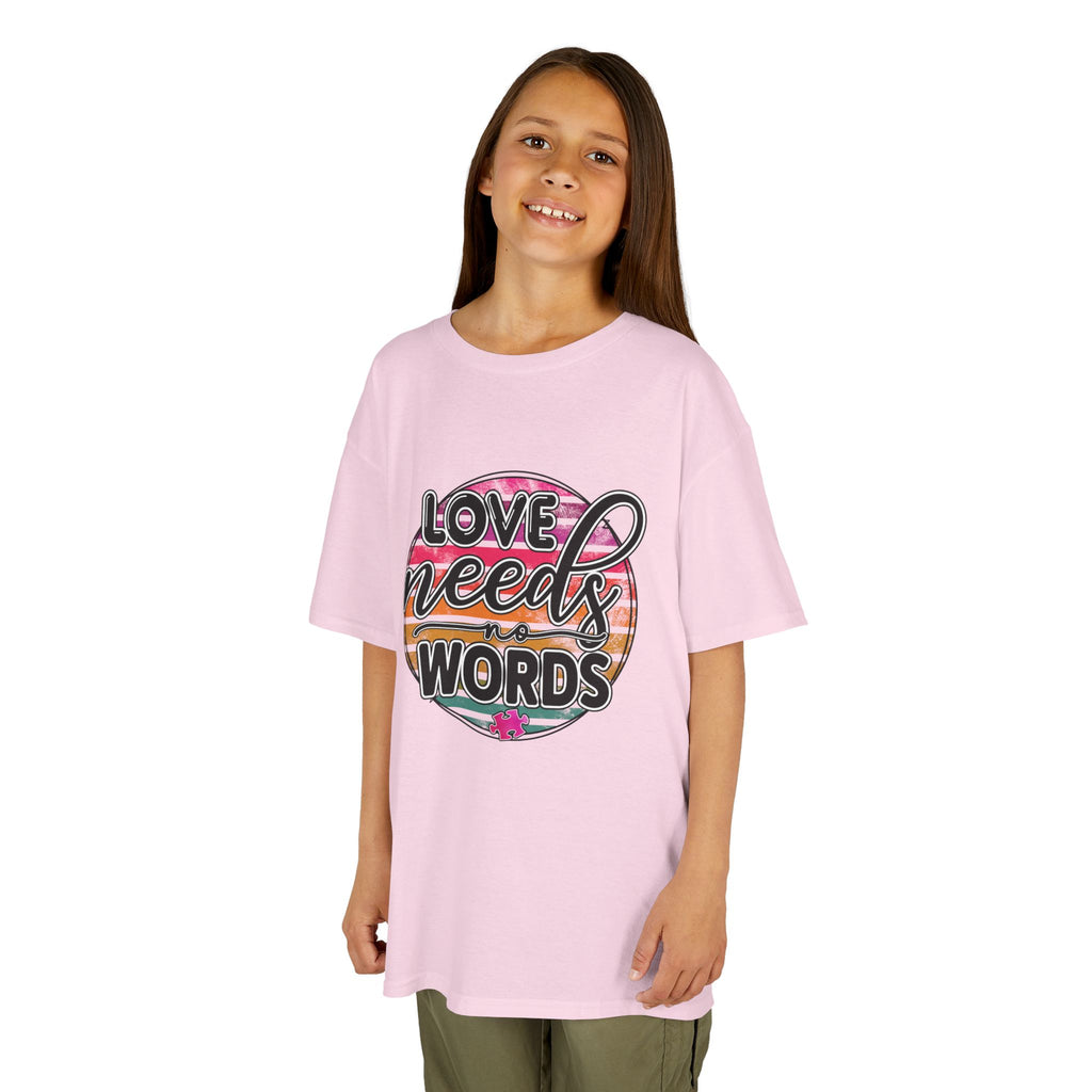 Kids Tee - "Love Needs Words" Colorful Circle Graphic