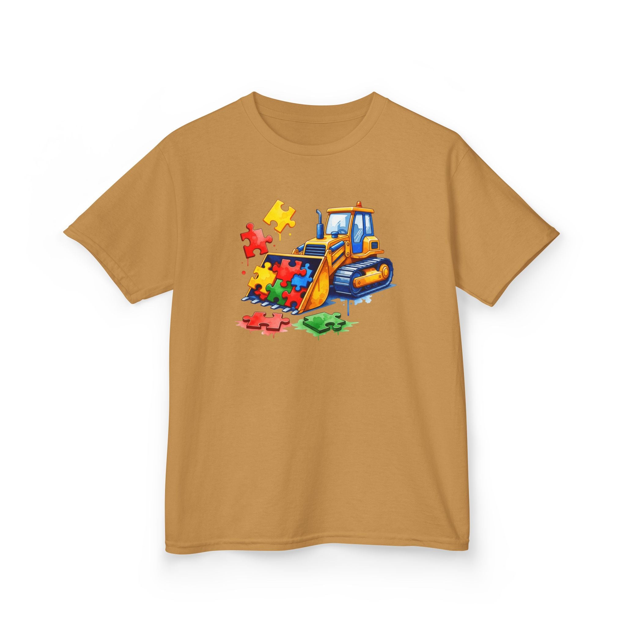 Kids Bulldozer Puzzle Tee — Construction Truck Shirt for Toddlers