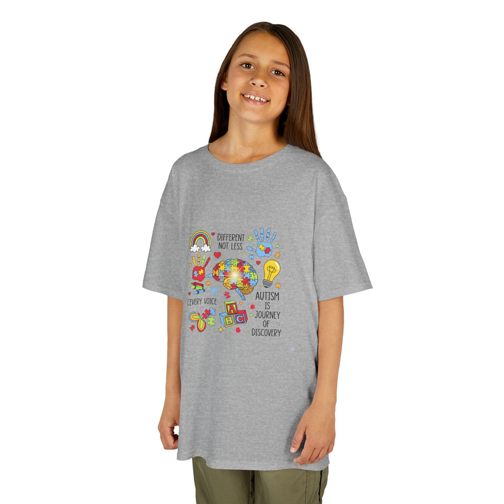 Autism Awareness Kids Tee — Colorful Puzzle Heart & Hands Design