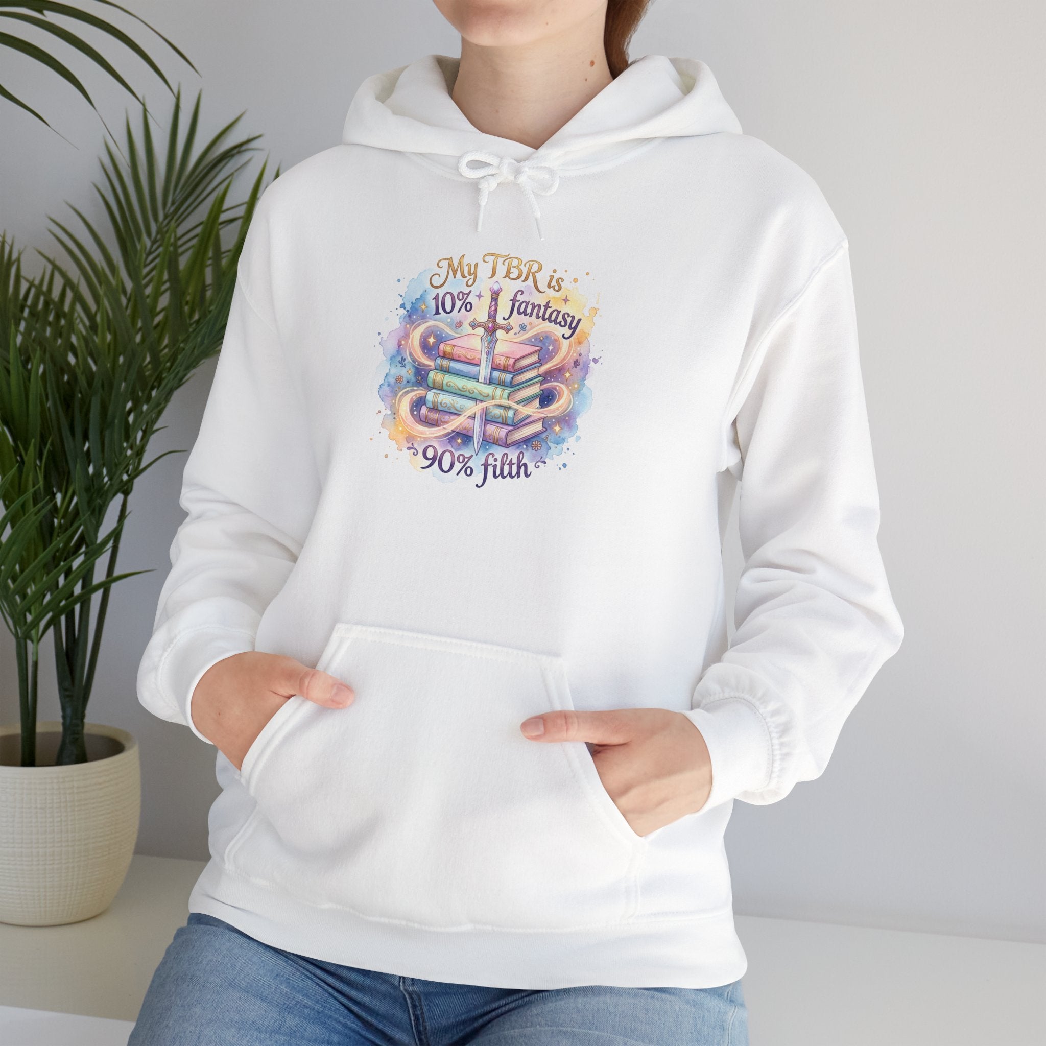 Hoodie — "My Tho is 40% Fantasy, 90% Fish" Colorful Nautical Graphic Hoodie