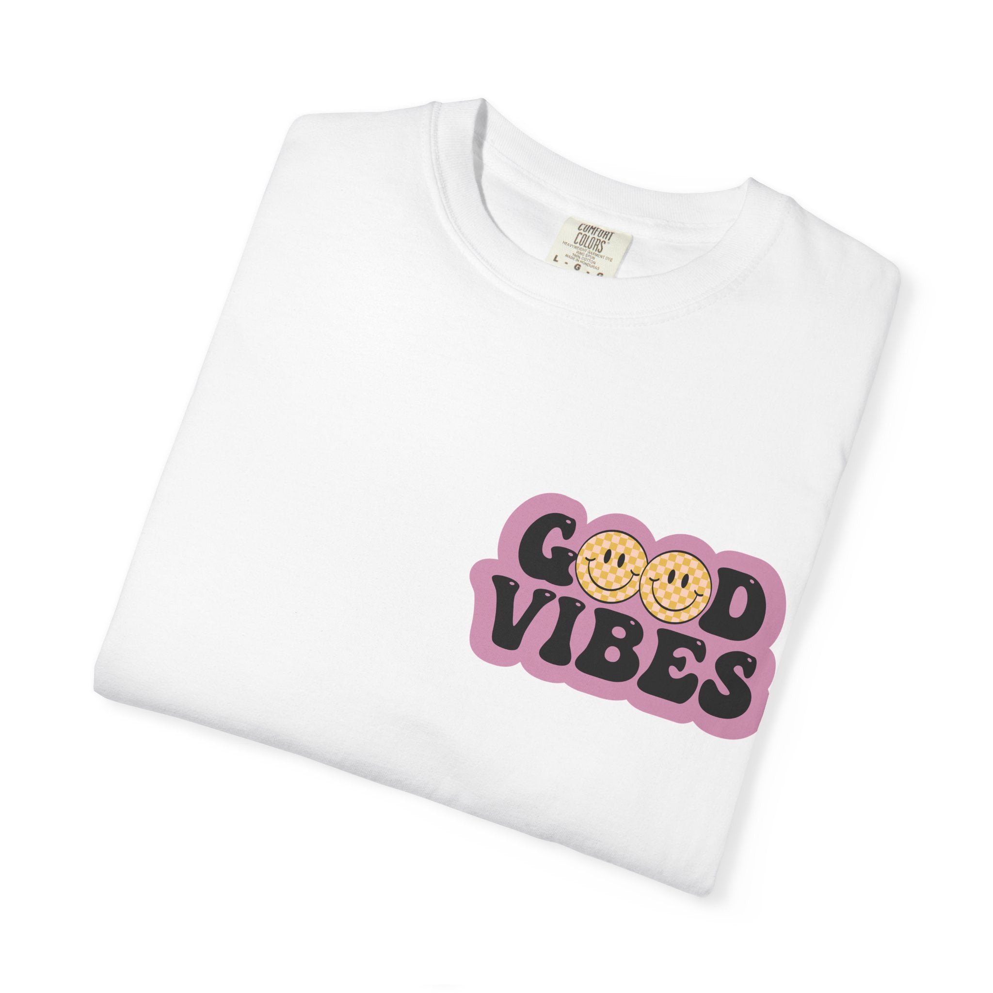 Good Vibes Retro Graphic T-Shirt — Free Spirit Smiley Desert Design
